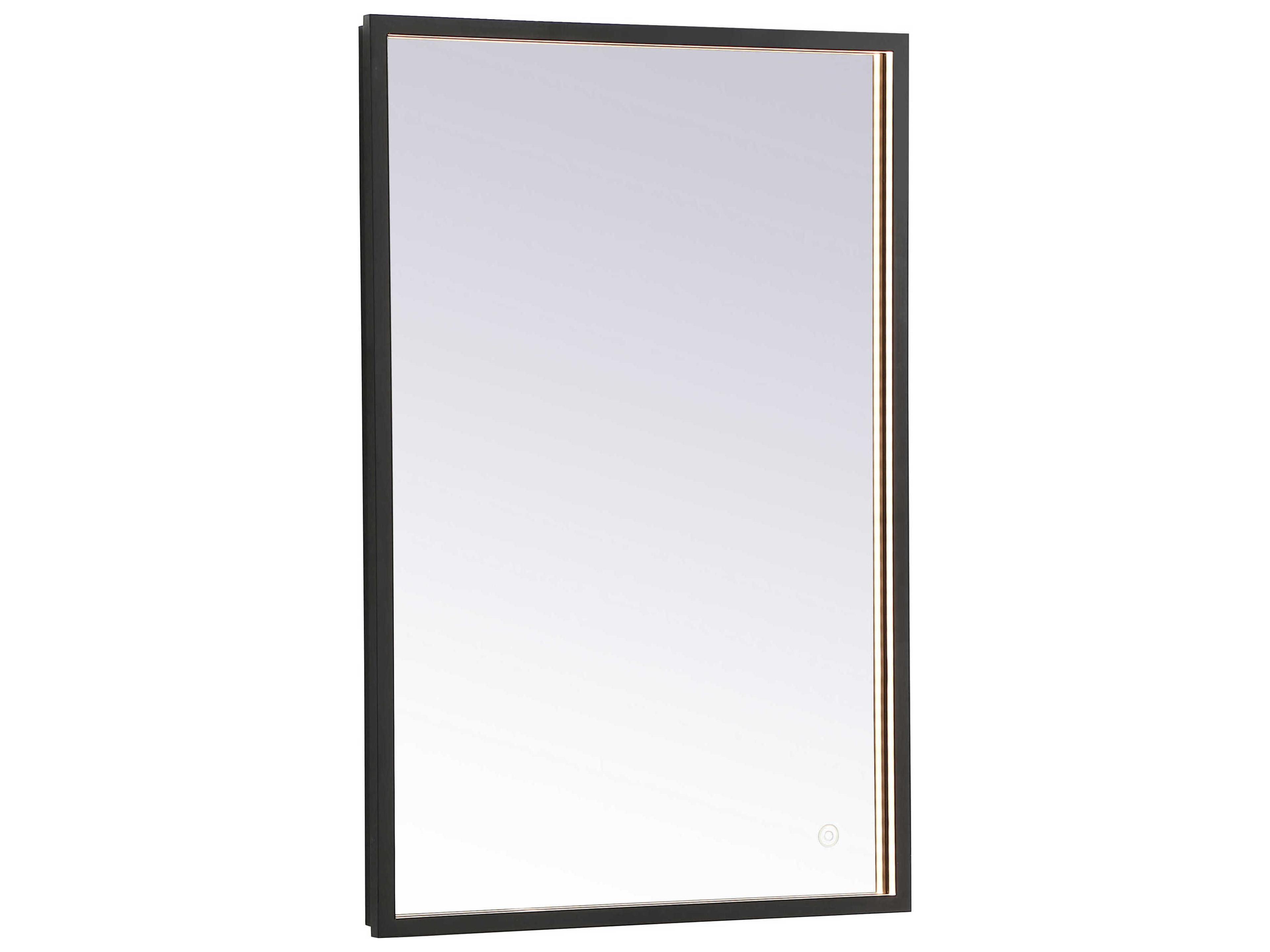 Elegant Lighting Pier Black Rectangular LED Wall Mirror