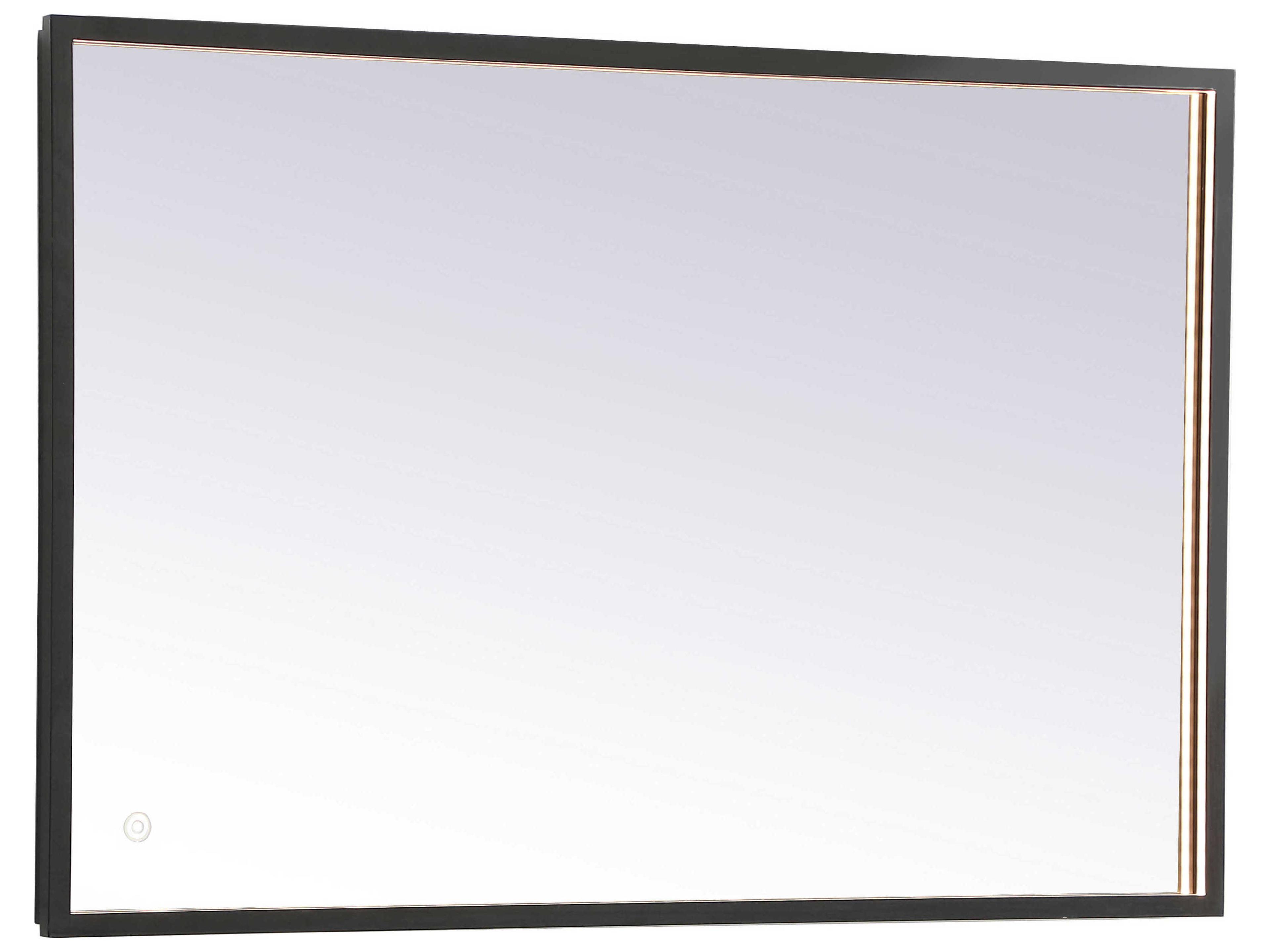 Pier Black Rectangular LED Wall Mirror