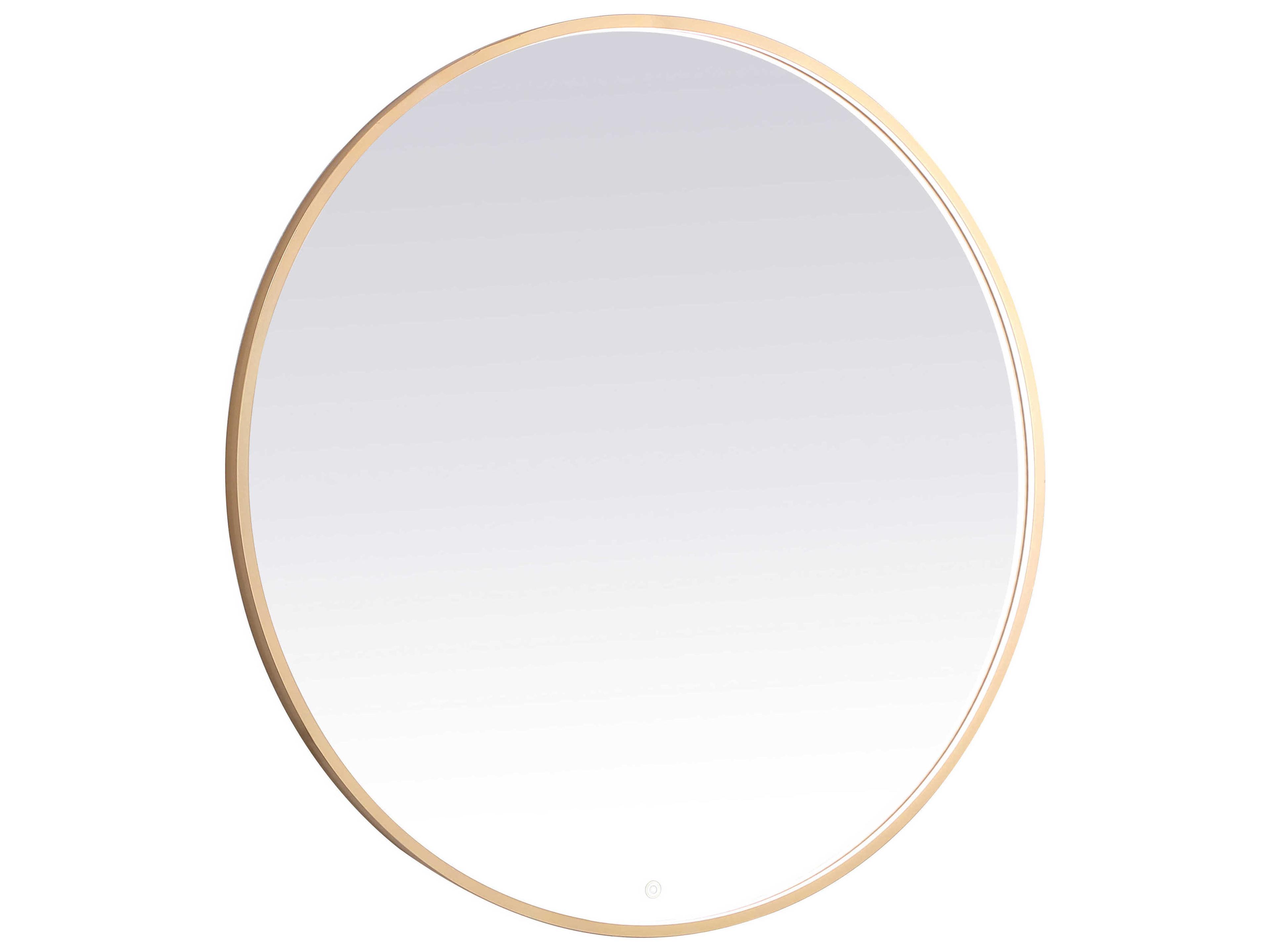 Elegant Lighting Pier Brass Oval LED Wall Mirror
