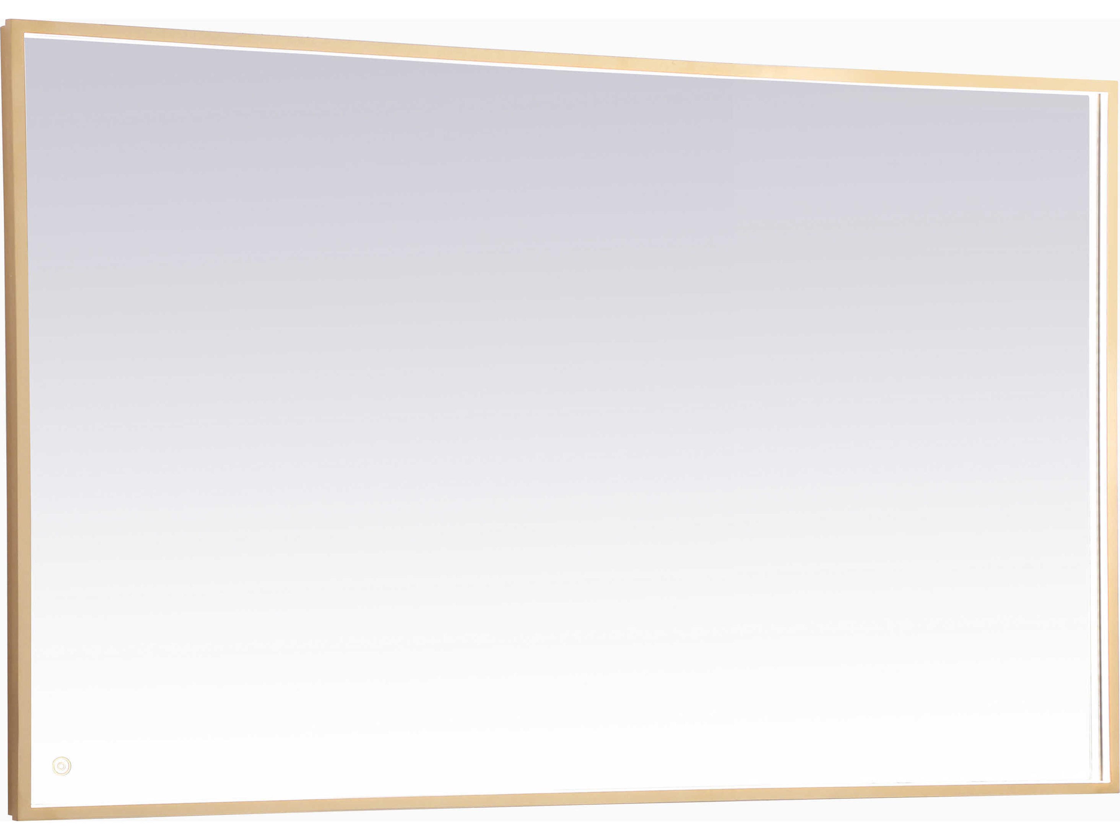 Pier Brass Rectangular LED Wall Mirror