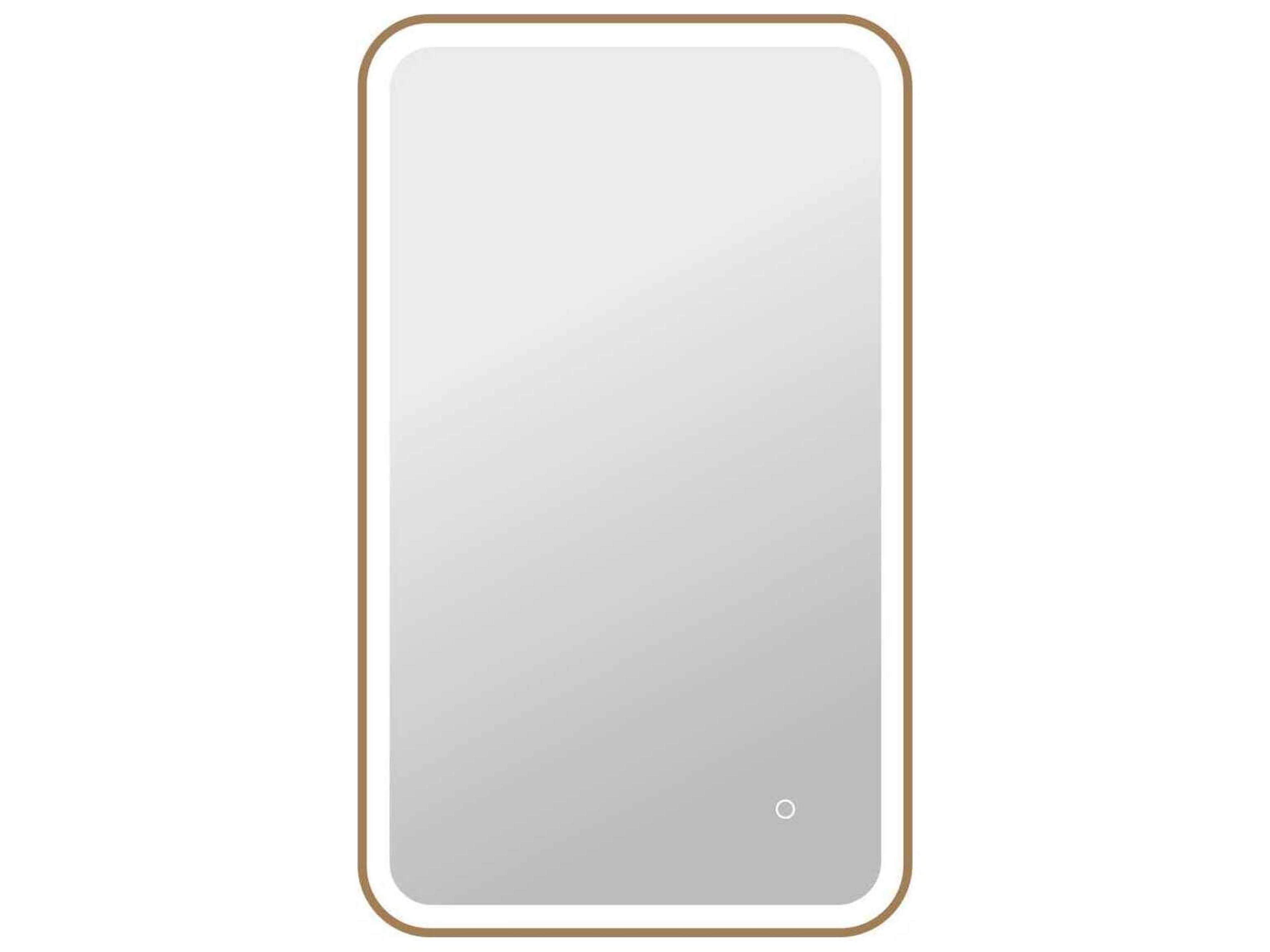 Elegant Lighting Harmoni Satin Gold Rectangular Wall Mirror