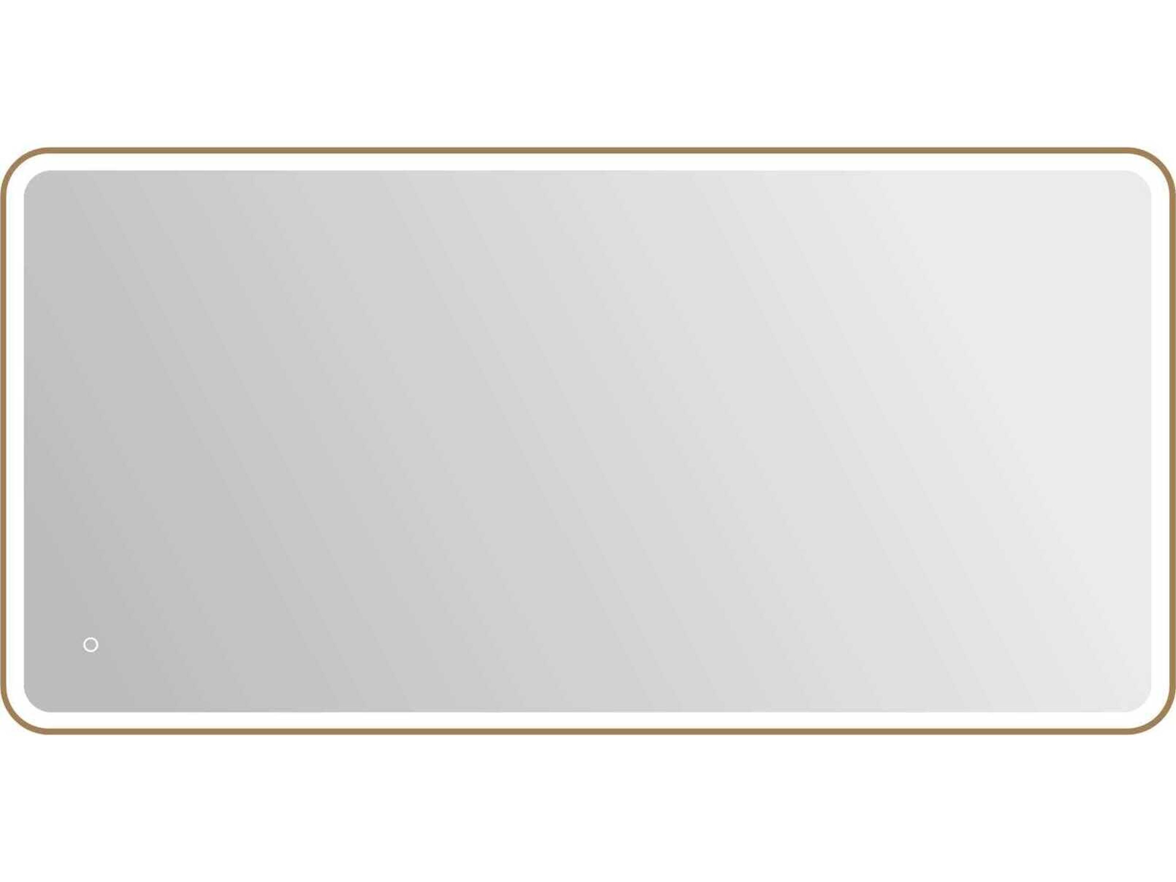 Elegant Lighting Harmoni Satin Gold Rectangular Wall Mirror