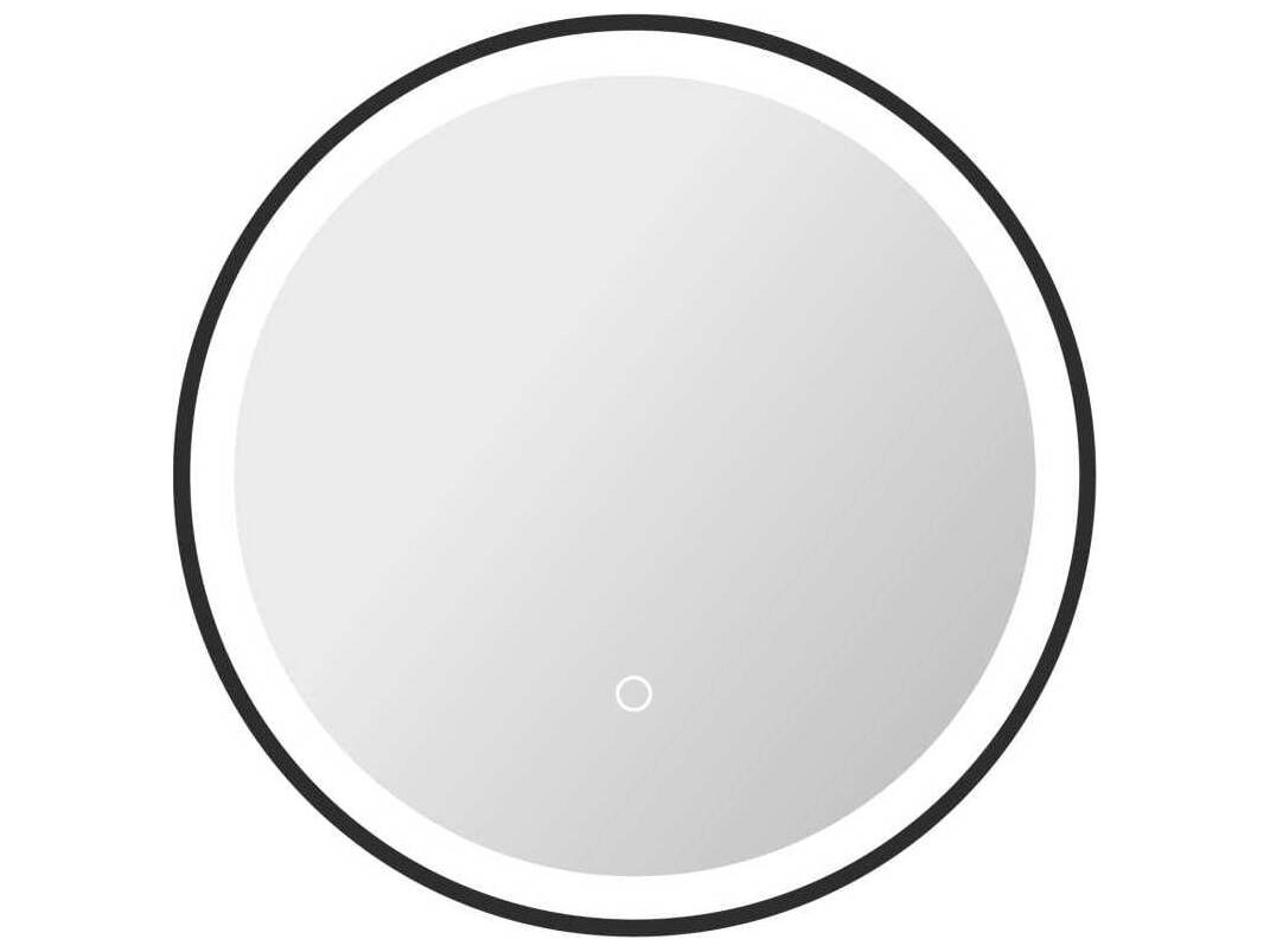 Elegant Lighting Harmoni Black Round Wall Mirror