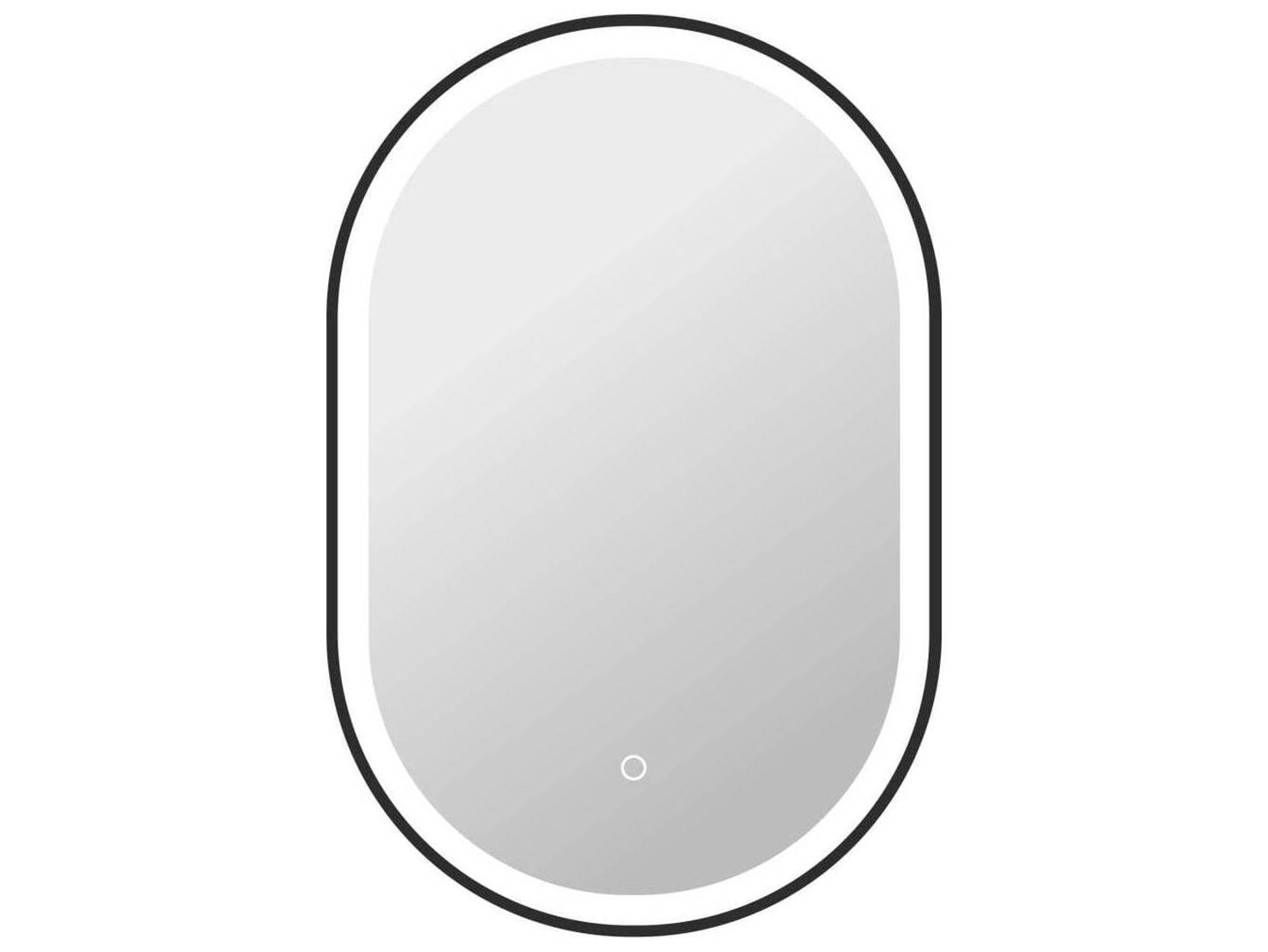 Elegant Lighting Harmoni Black Oval Wall Mirror