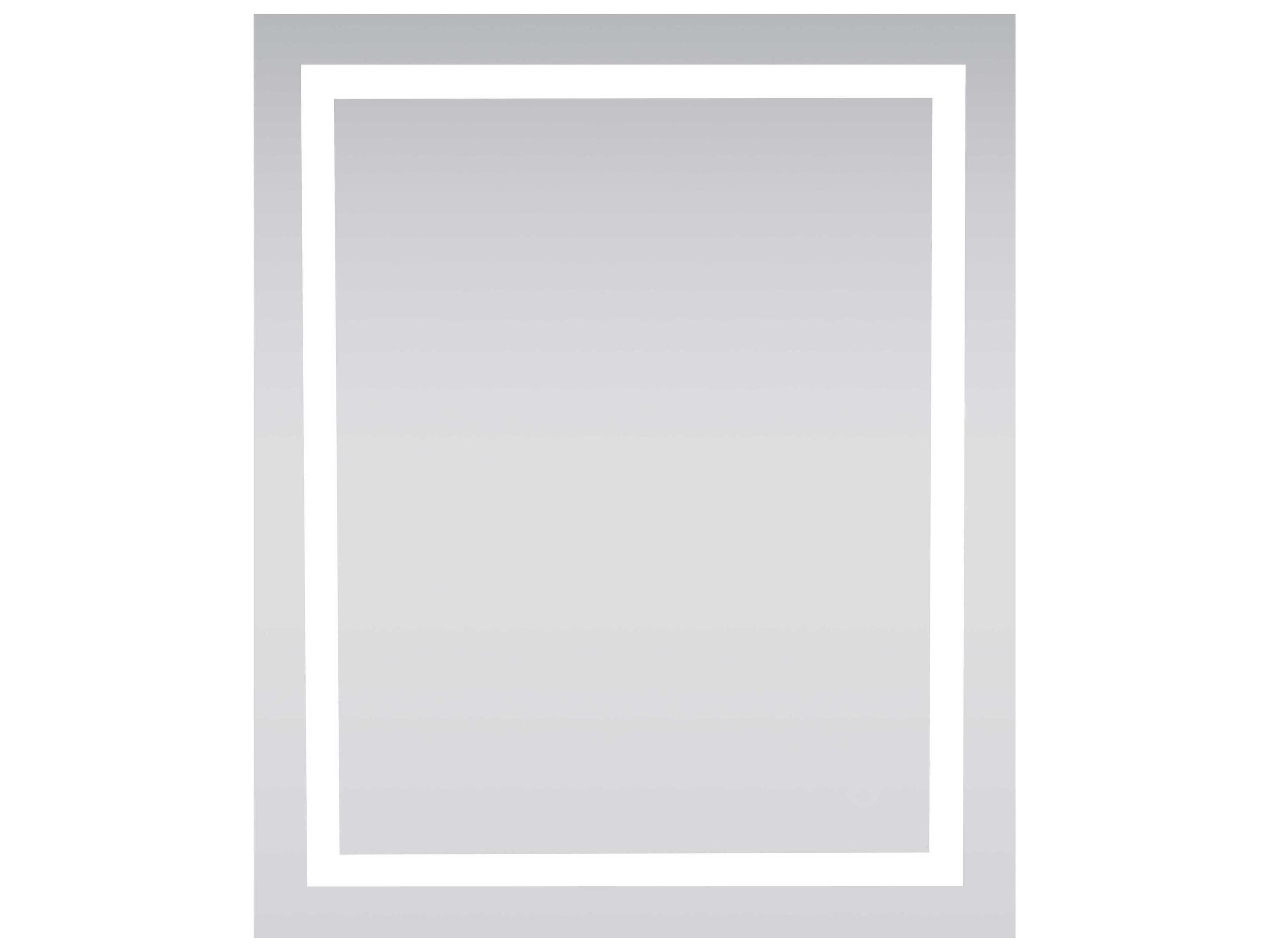 Elegant Lighting Nova Silver Rectangular LED Wall Mirror