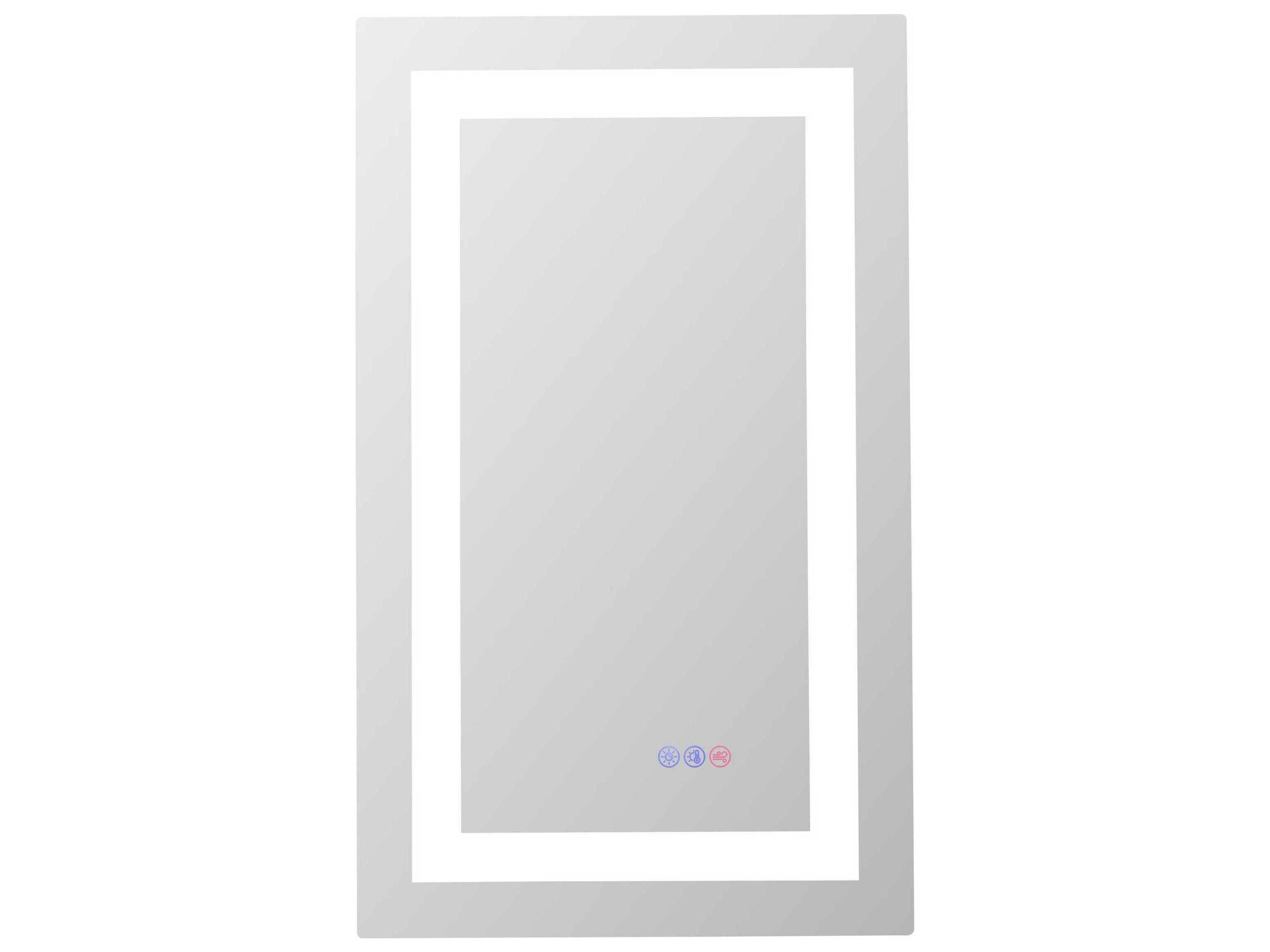 Elegant Lighting Riven White Rectangular Wall Mirror