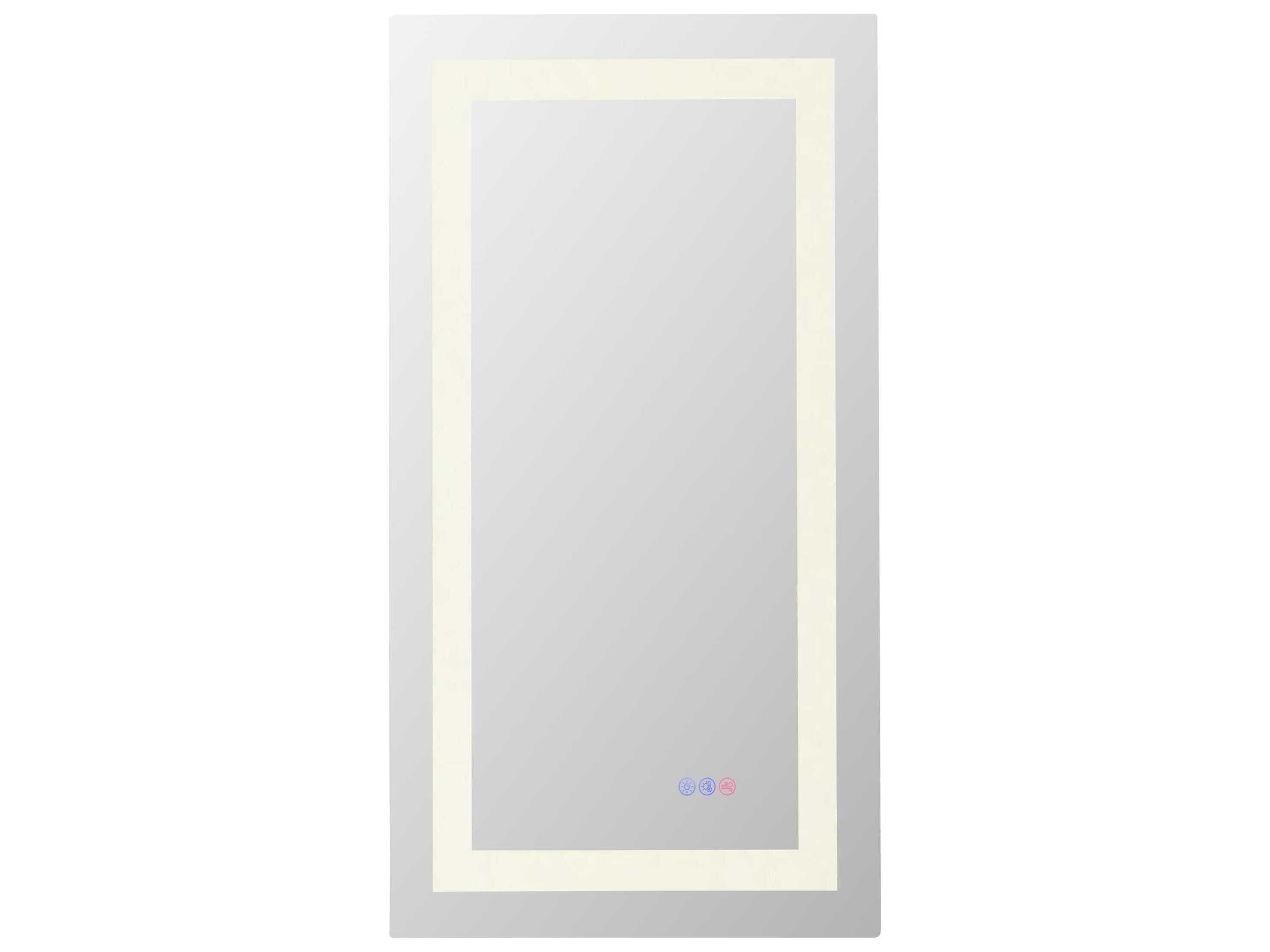 Elegant Lighting Riven White Rectangular Wall Mirror