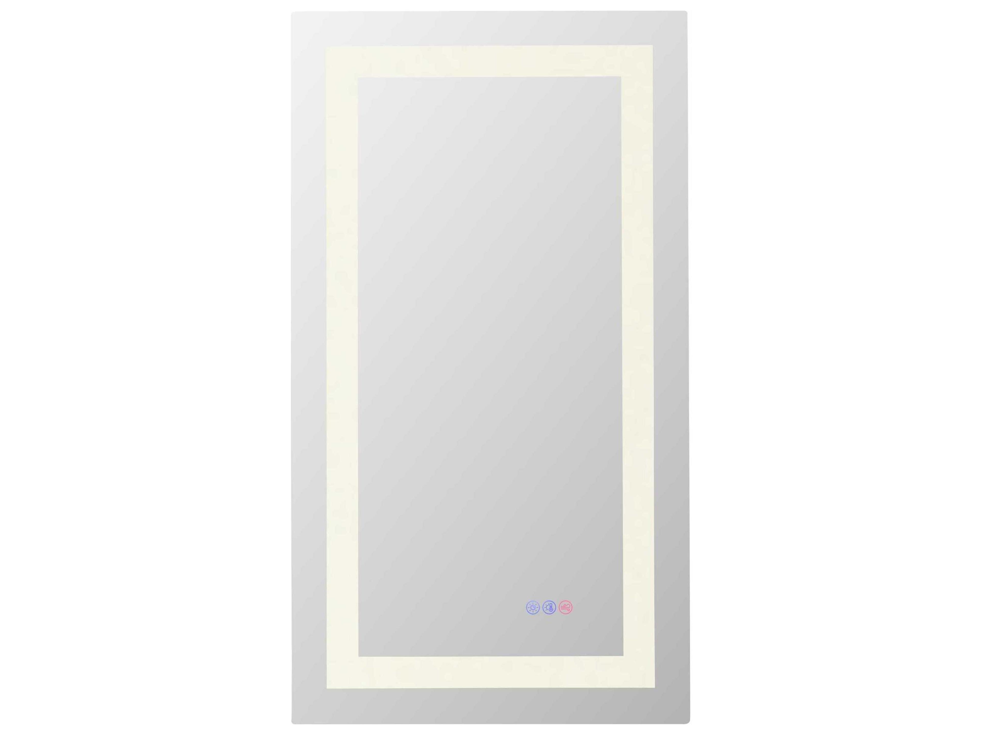 Elegant Lighting Riven White Rectangular Wall Mirror