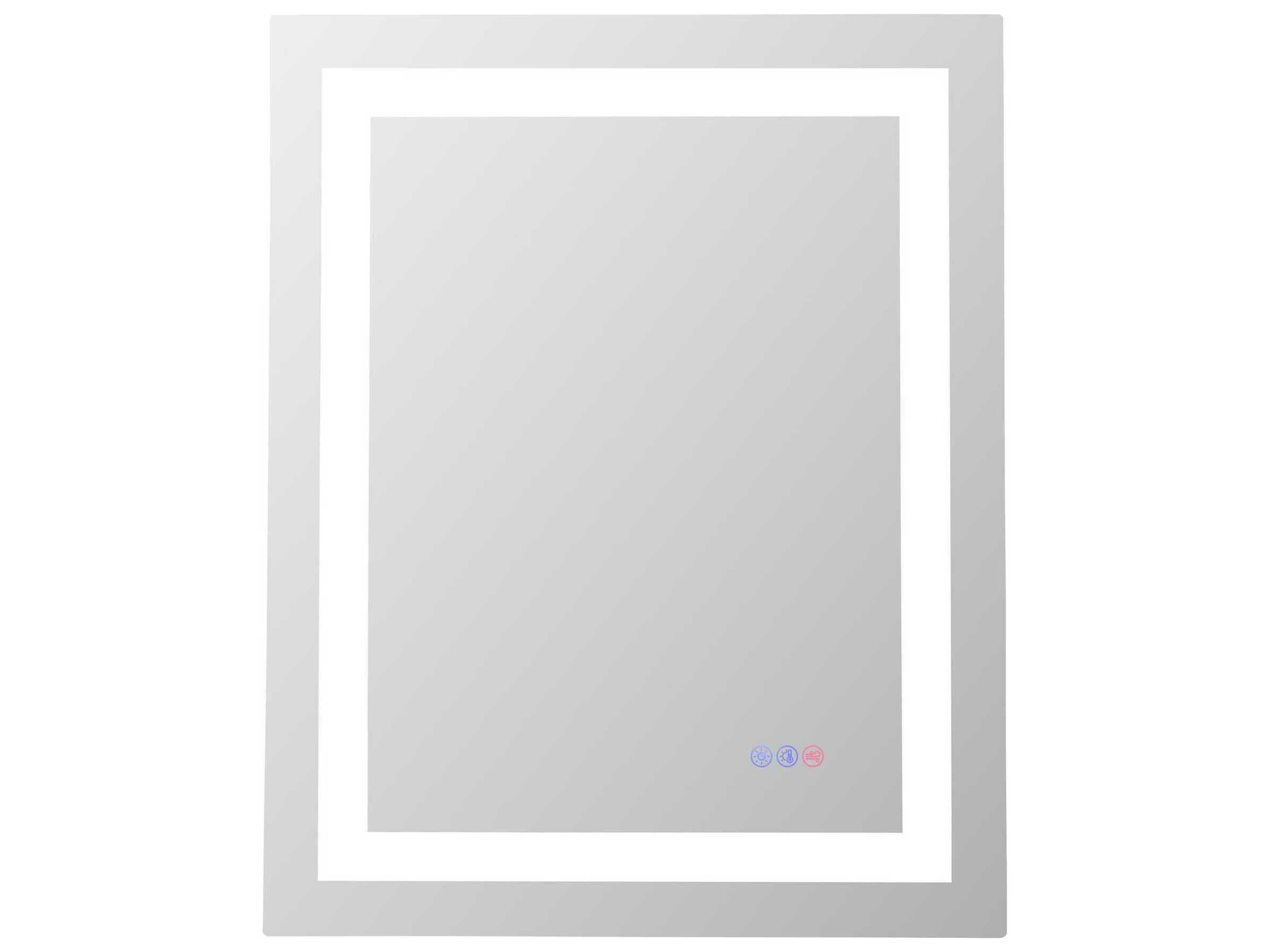 Elegant Lighting Riven White Rectangular Wall Mirror