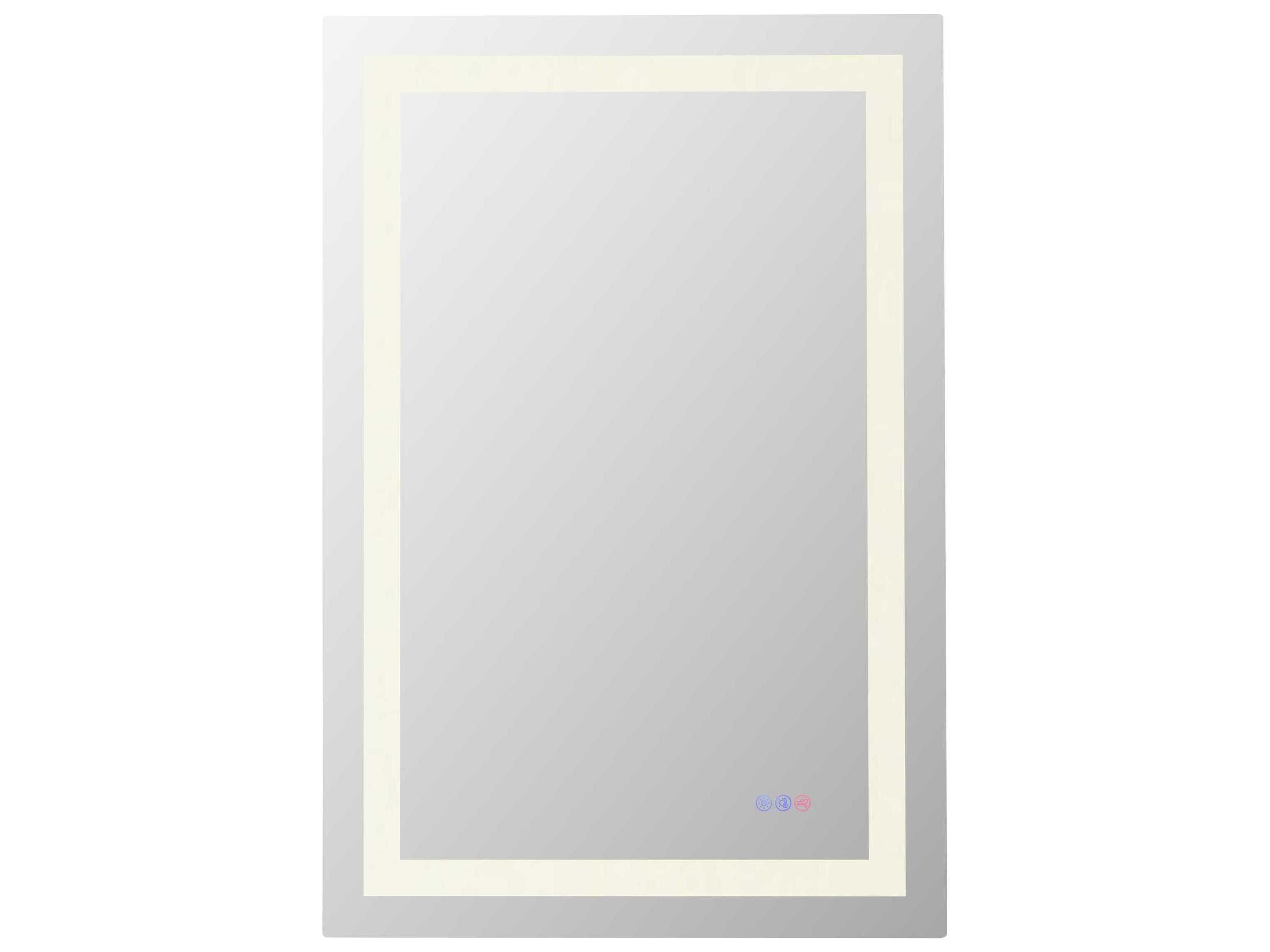 Elegant Lighting Riven White Rectangular Wall Mirror