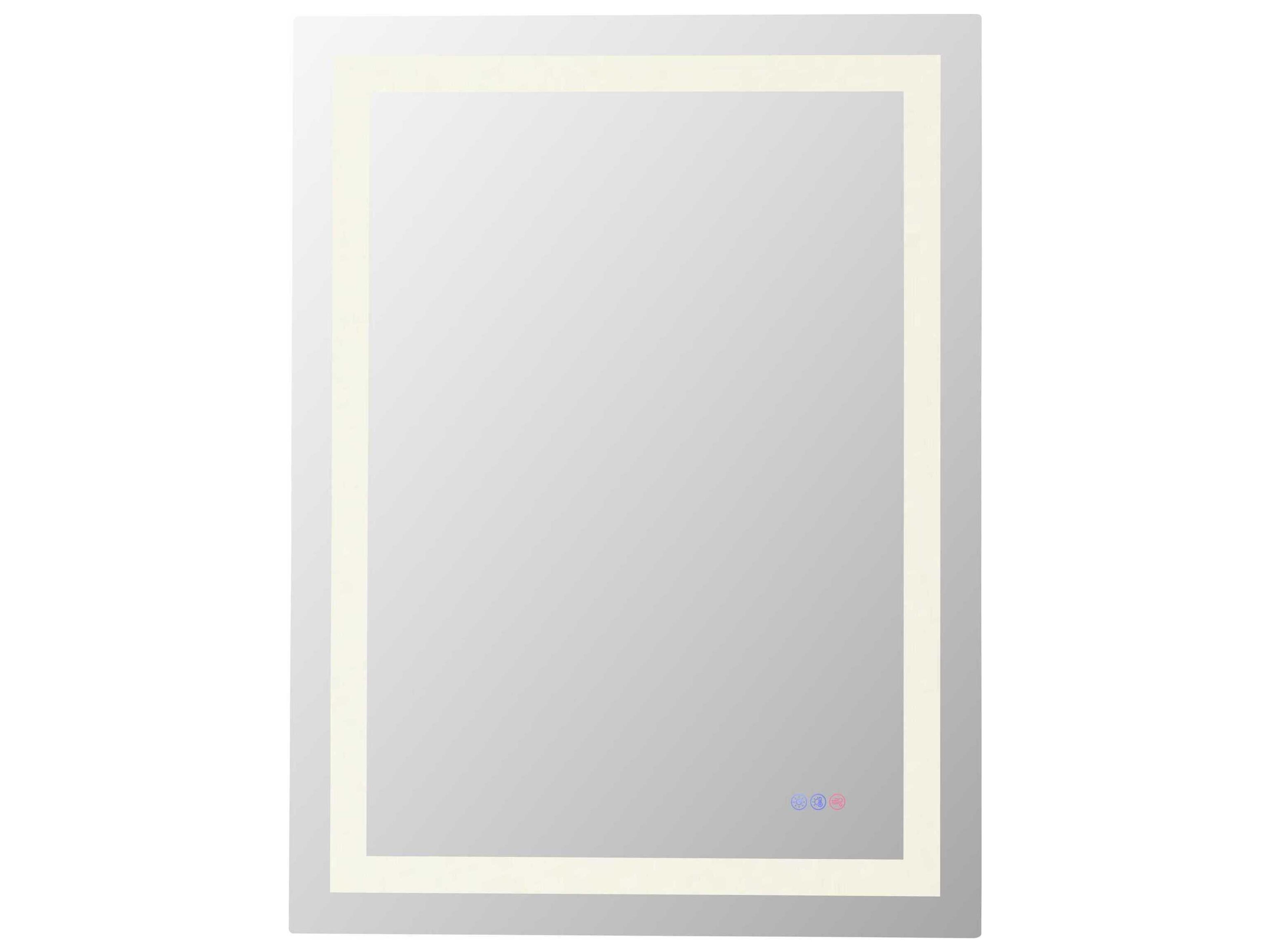 Elegant Lighting Riven White Rectangular Wall Mirror