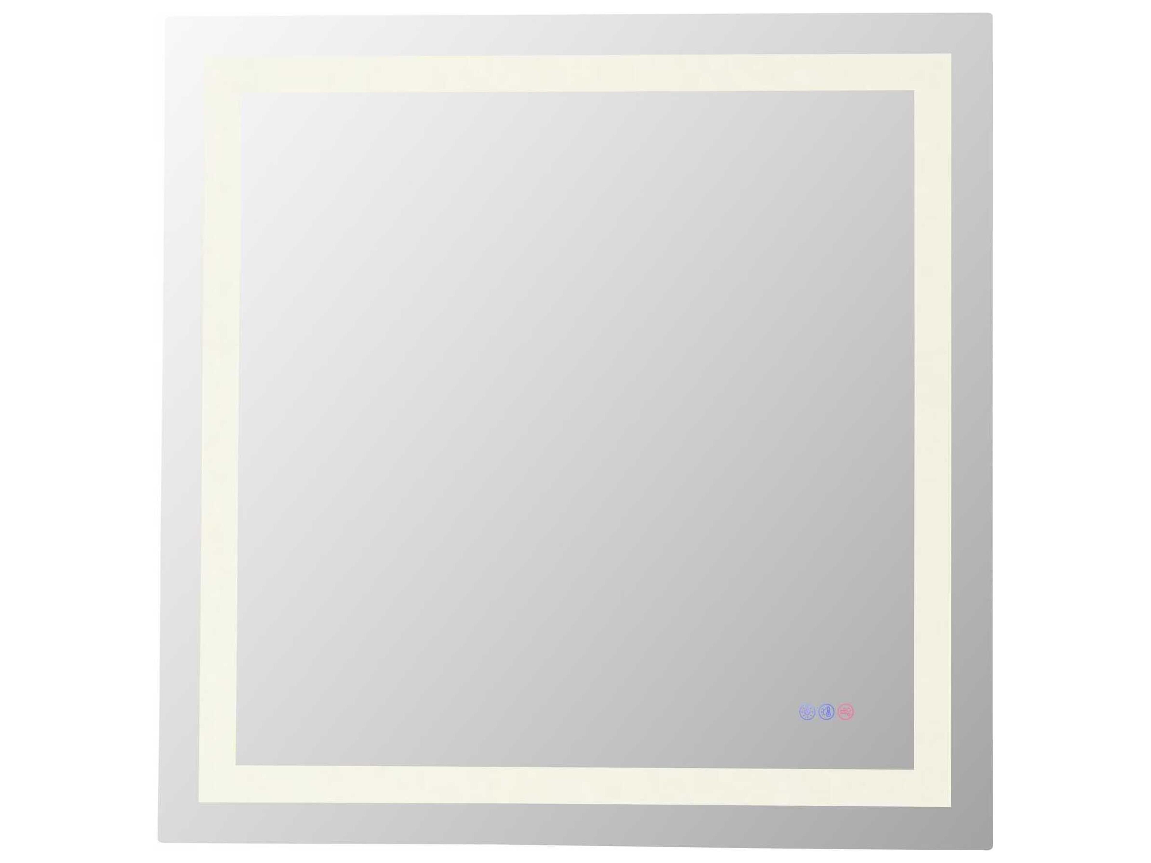 Elegant Lighting Riven White Square Wall Mirror