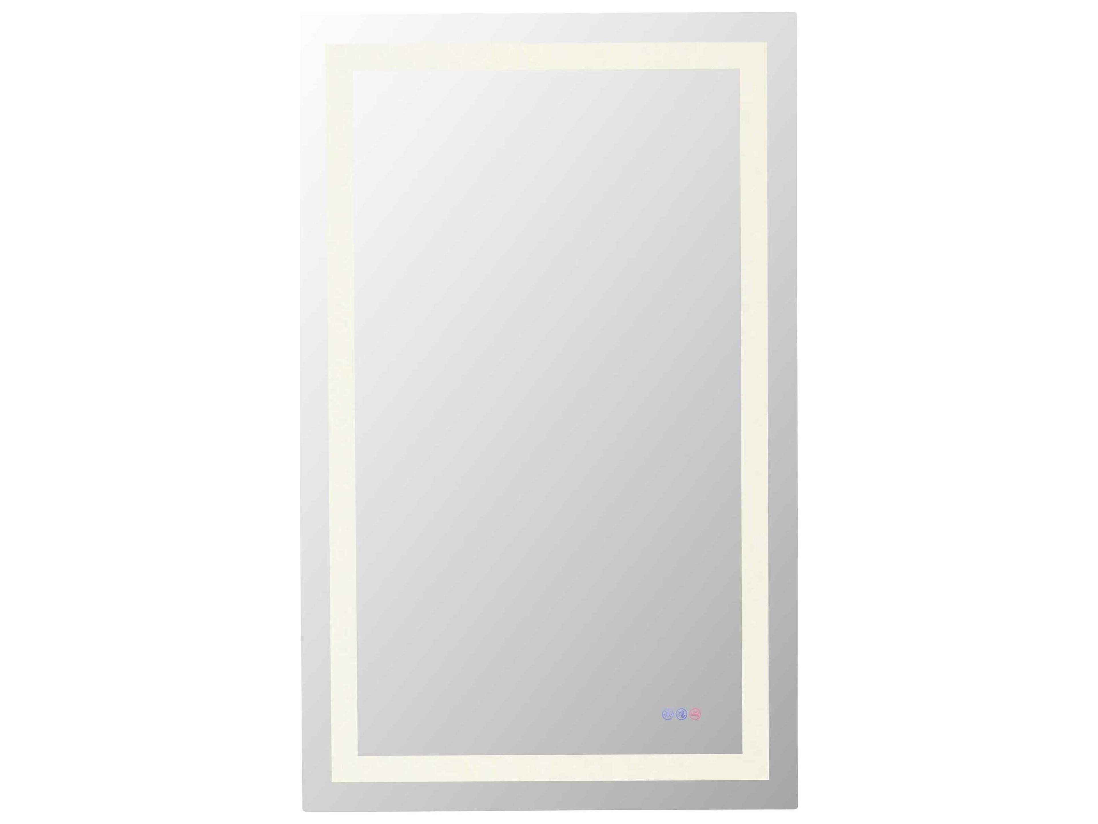 Elegant Lighting Riven White Rectangular Wall Mirror