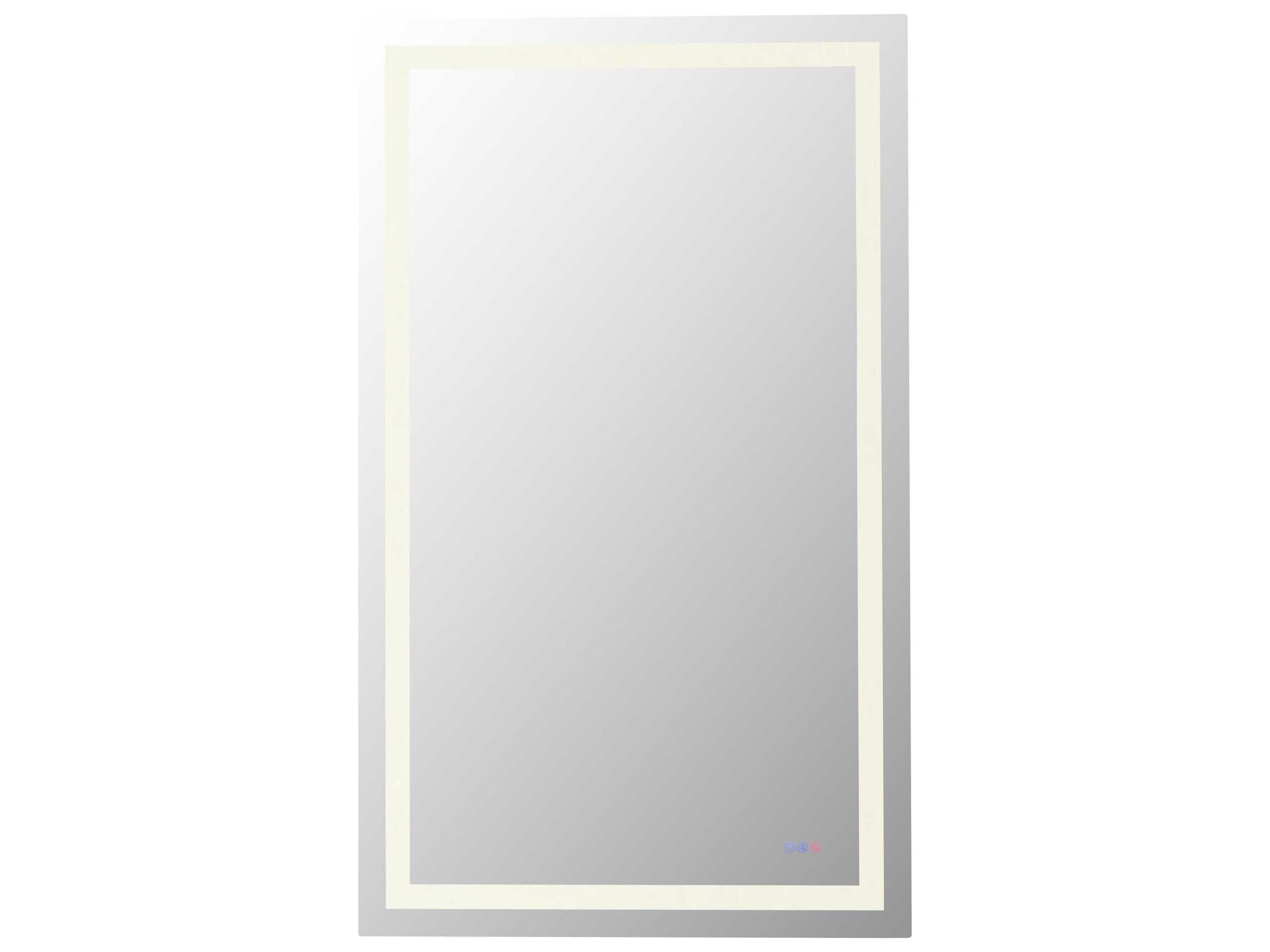 Elegant Lighting Riven White Rectangular Wall Mirror