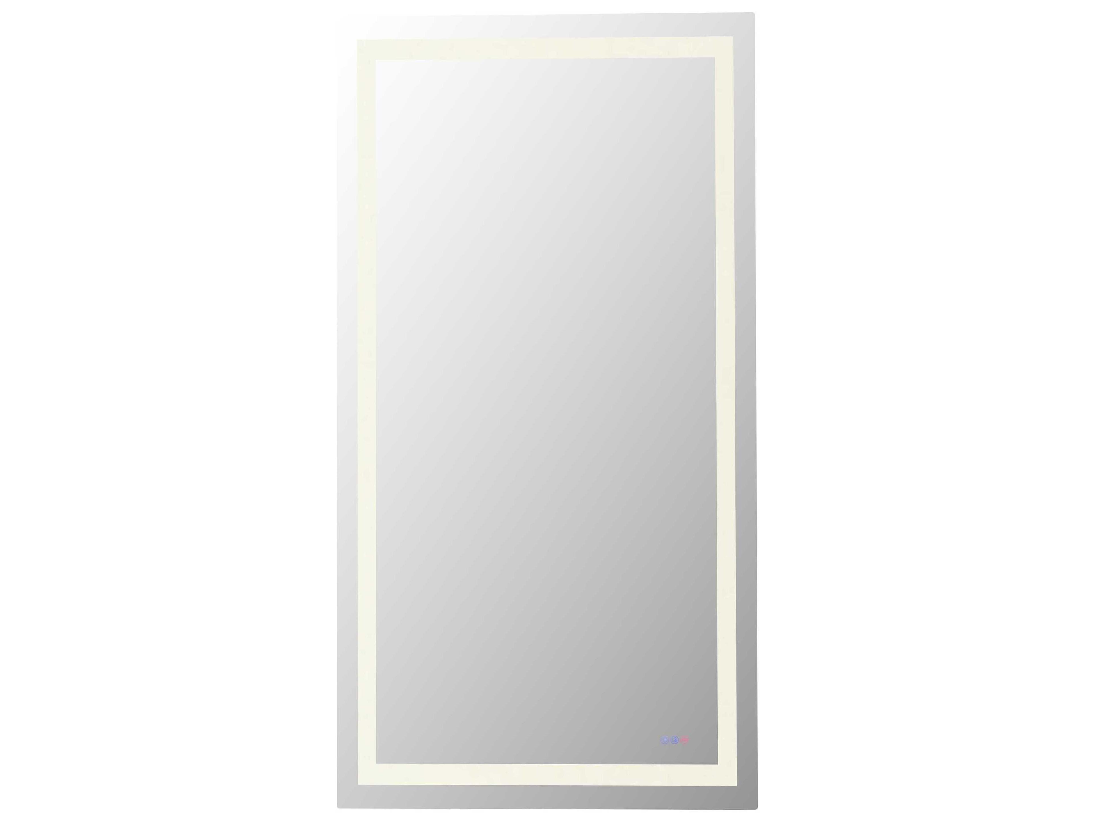 Elegant Lighting Riven White Rectangular Wall Mirror