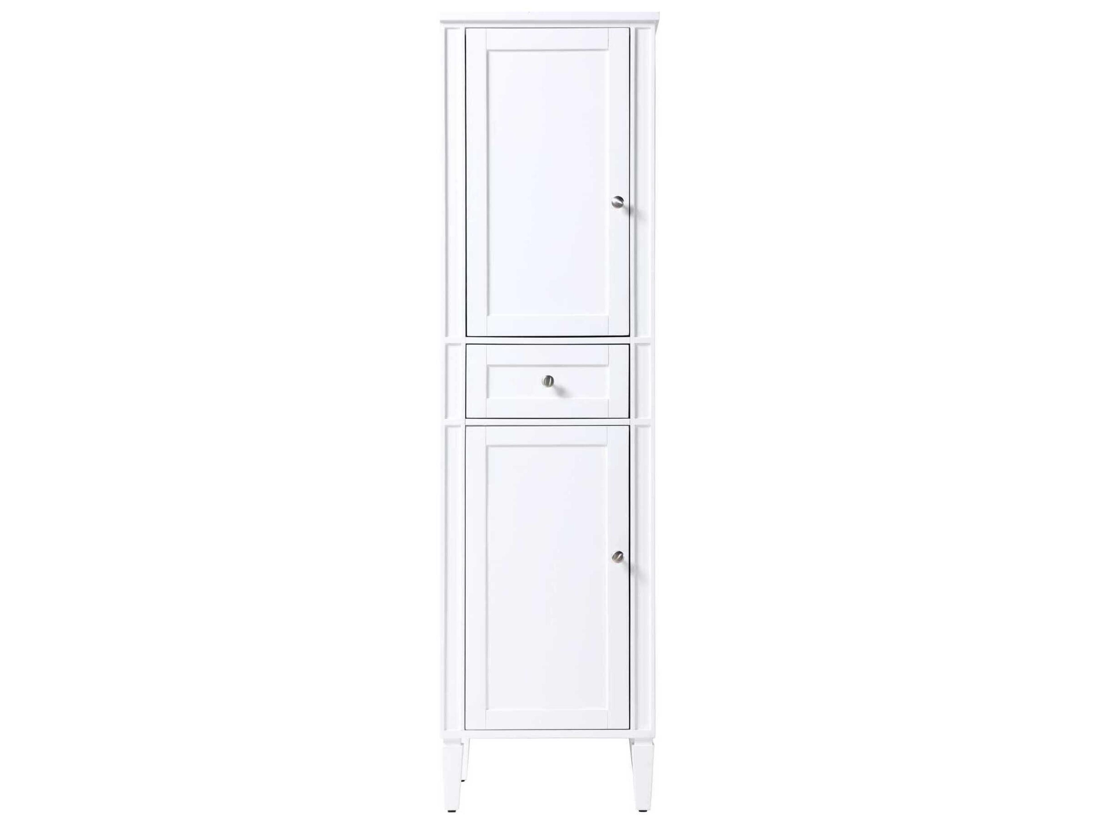 Elegant Lighting Park Avenue White Rubberwood Bath Storage Cabinet