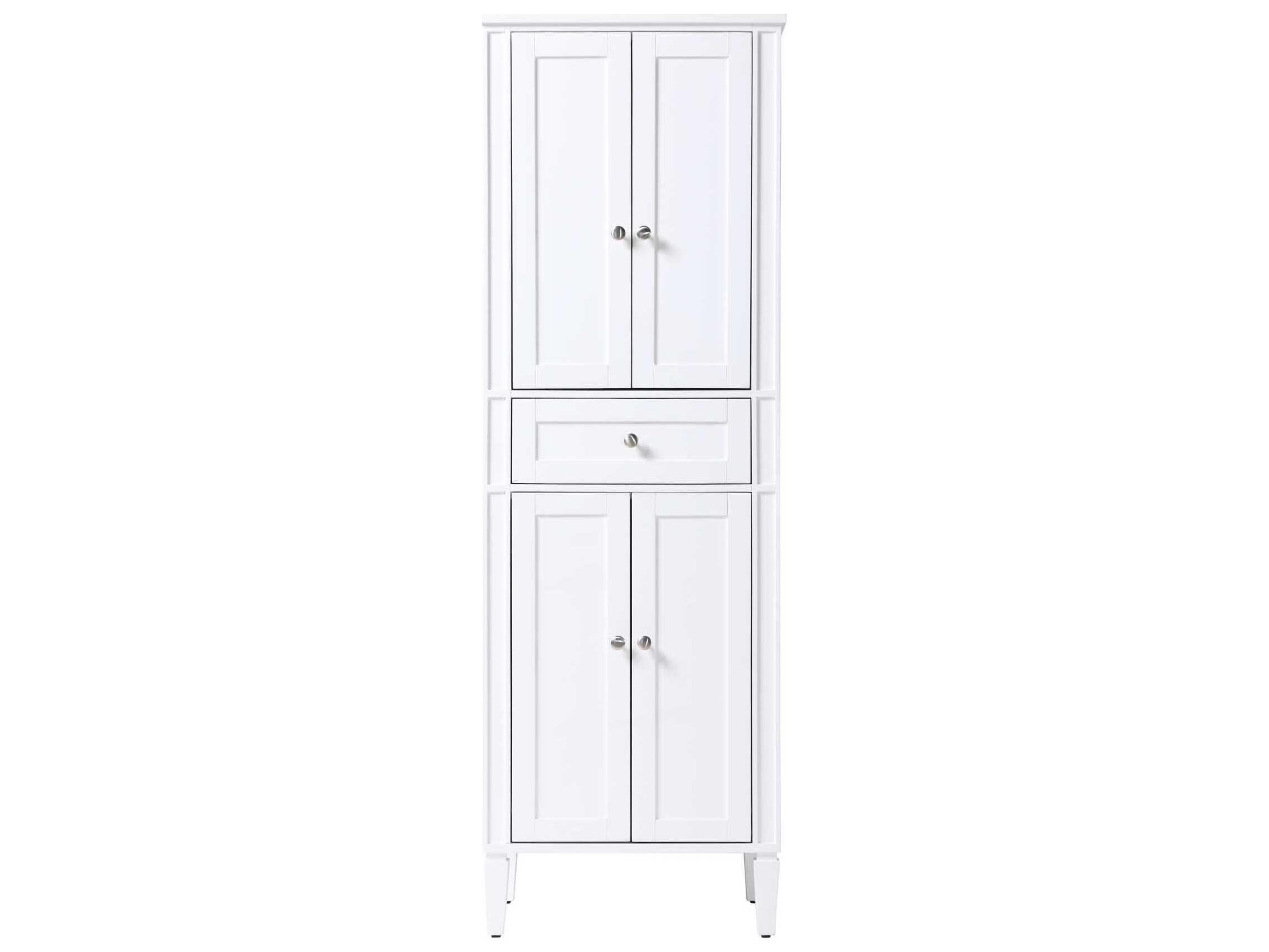 Elegant Lighting Park Avenue White Rubberwood Bath Storage Cabinet