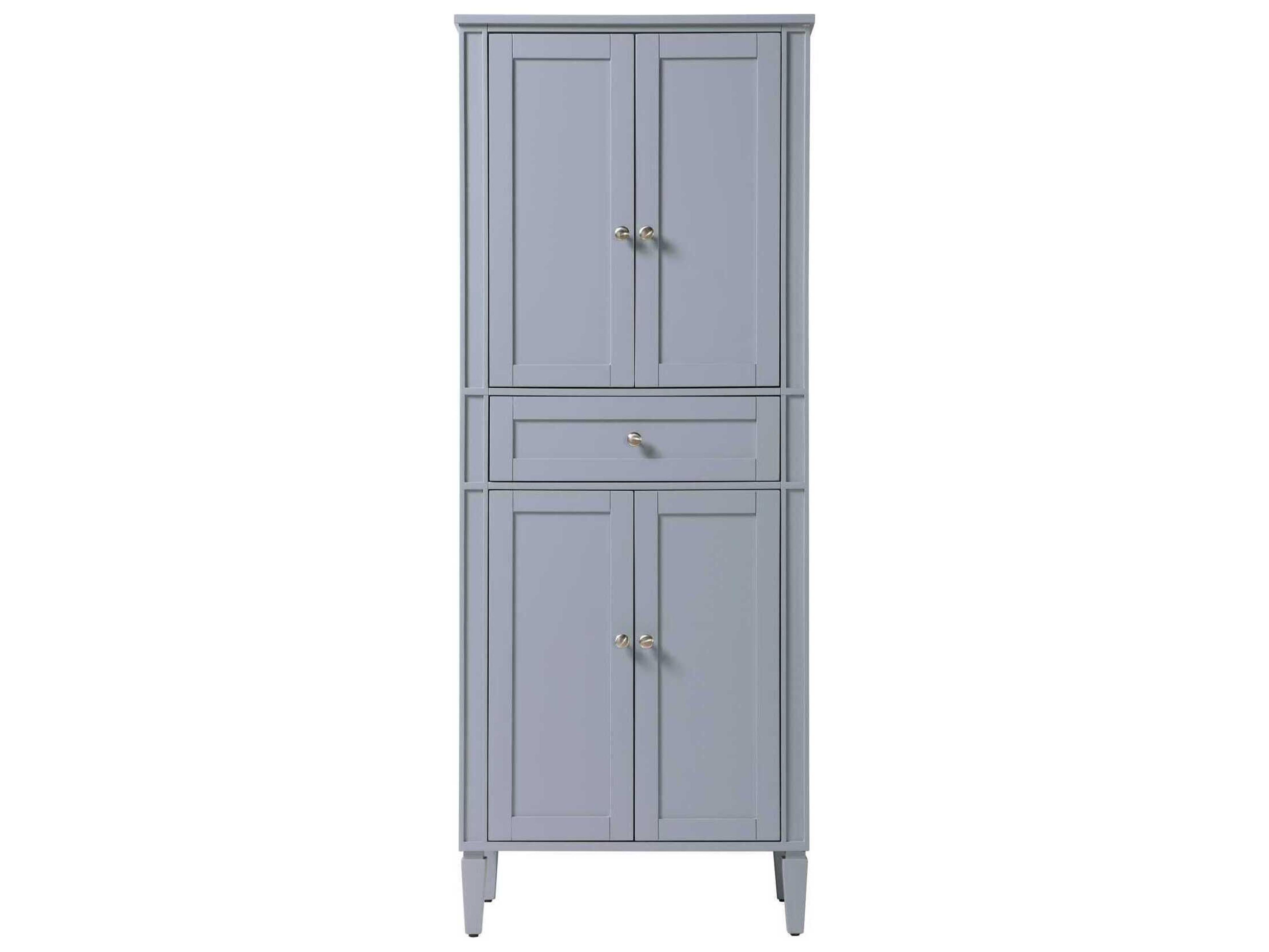 Elegant Lighting Park Avenue Grey Rubberwood Bath Storage Cabinet