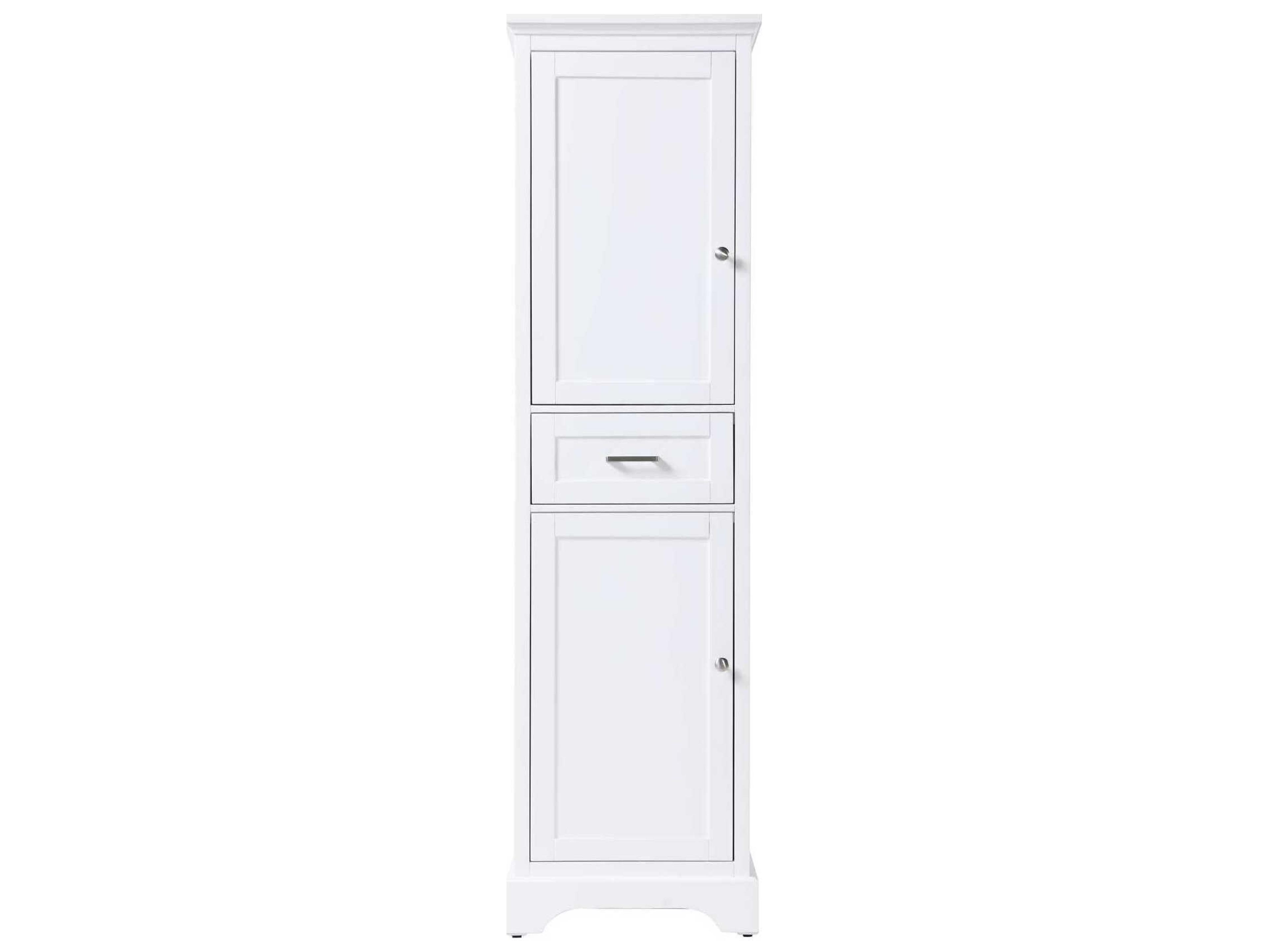 Elegant Lighting Americana White Rubberwood Bath Storage Cabinet