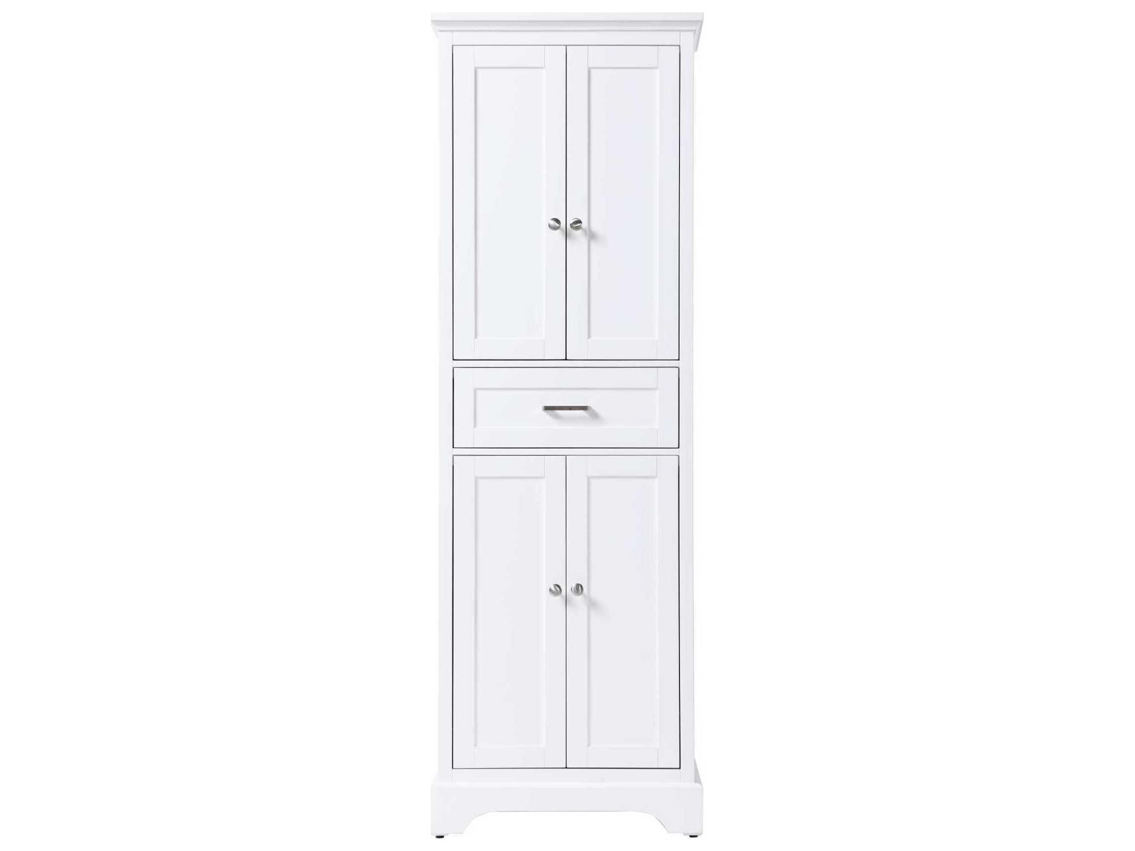 Elegant Lighting Americana White Rubberwood Bath Storage Cabinet