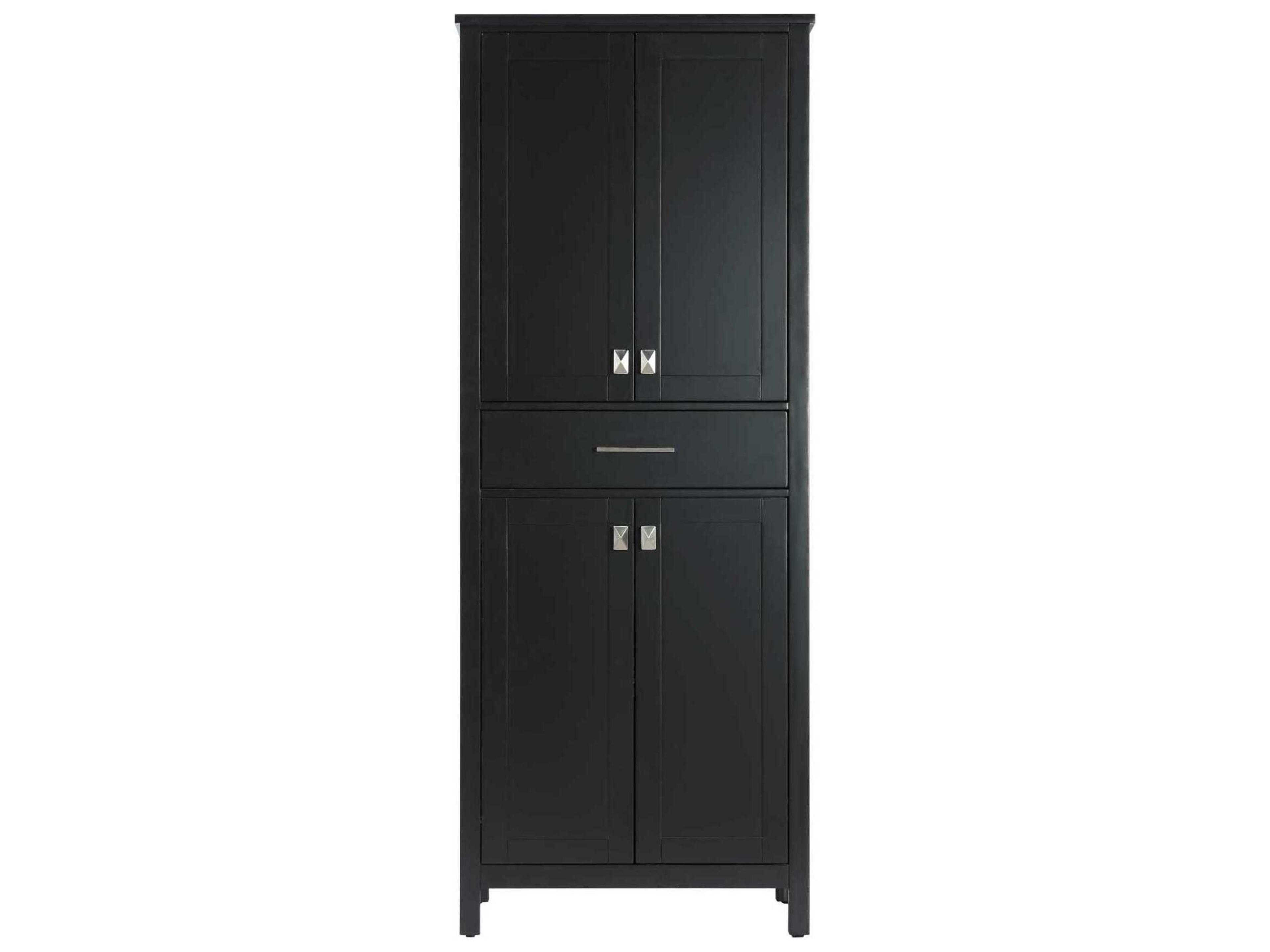 Elegant Lighting Irene Black Rubberwood Bath Storage Cabinet