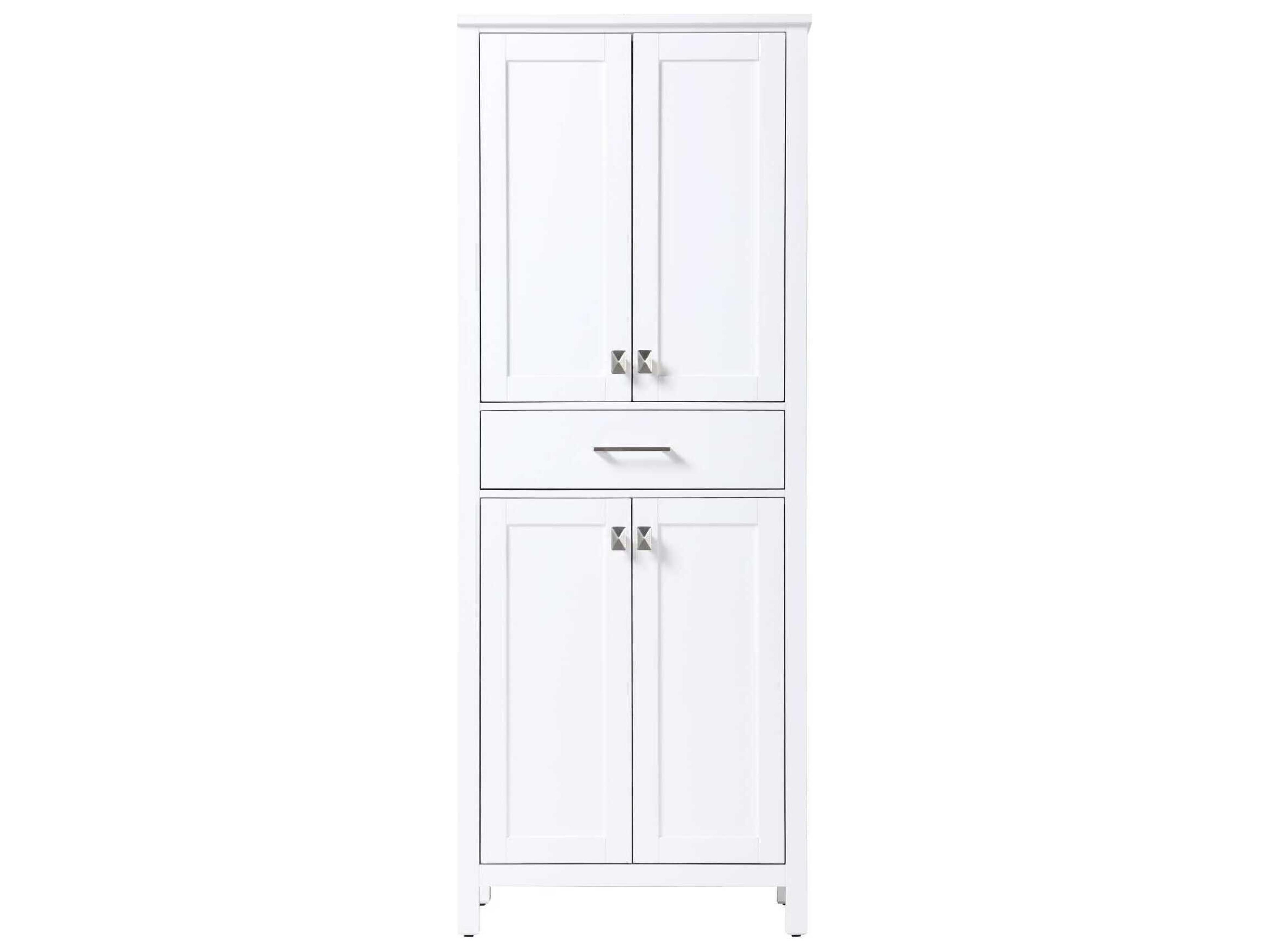 Elegant Lighting Irene White Rubberwood Bath Storage Cabinet