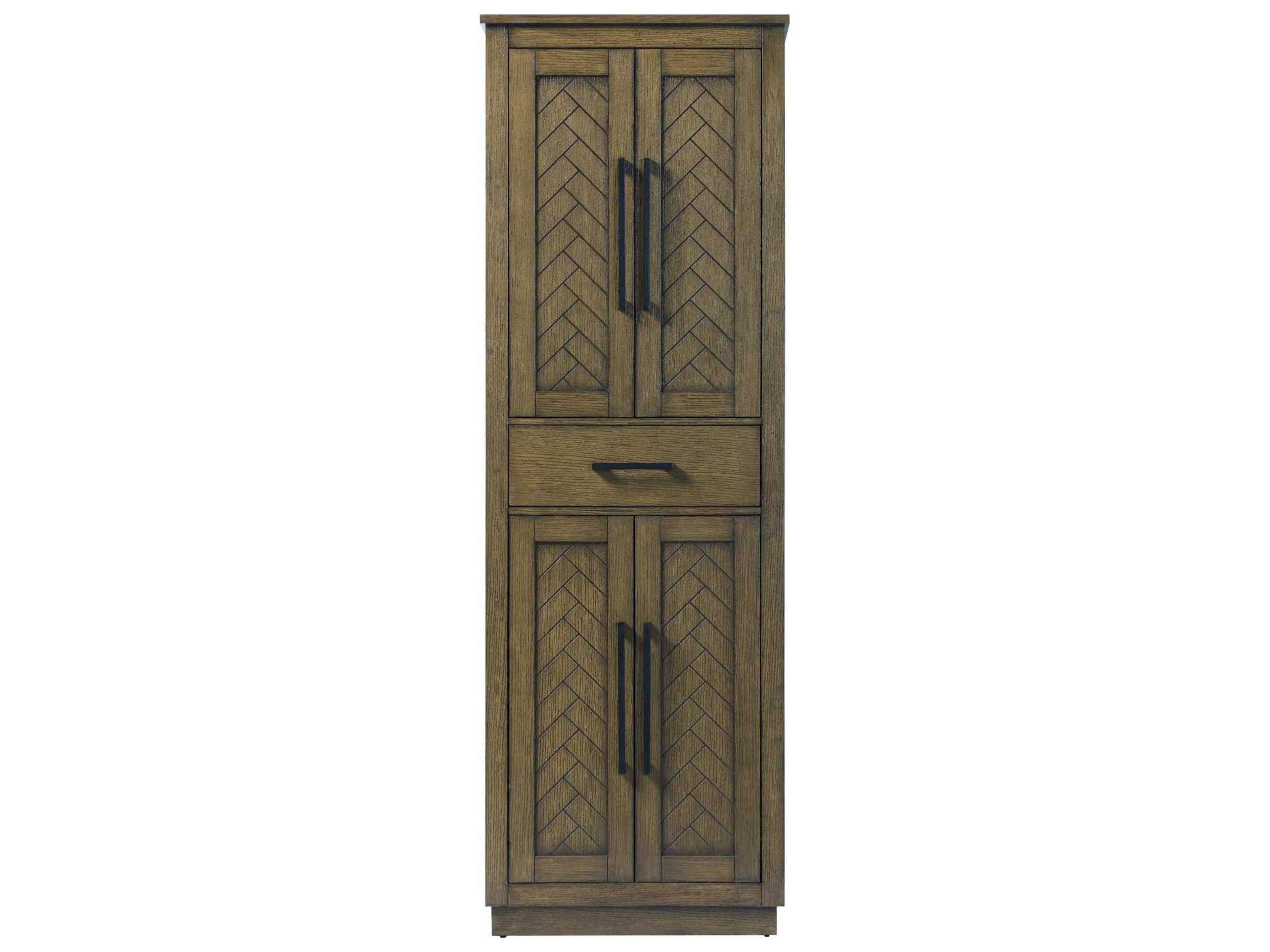 Elegant Lighting Chase Hazel Oak Brown Rubberwood Bath Storage Cabinet