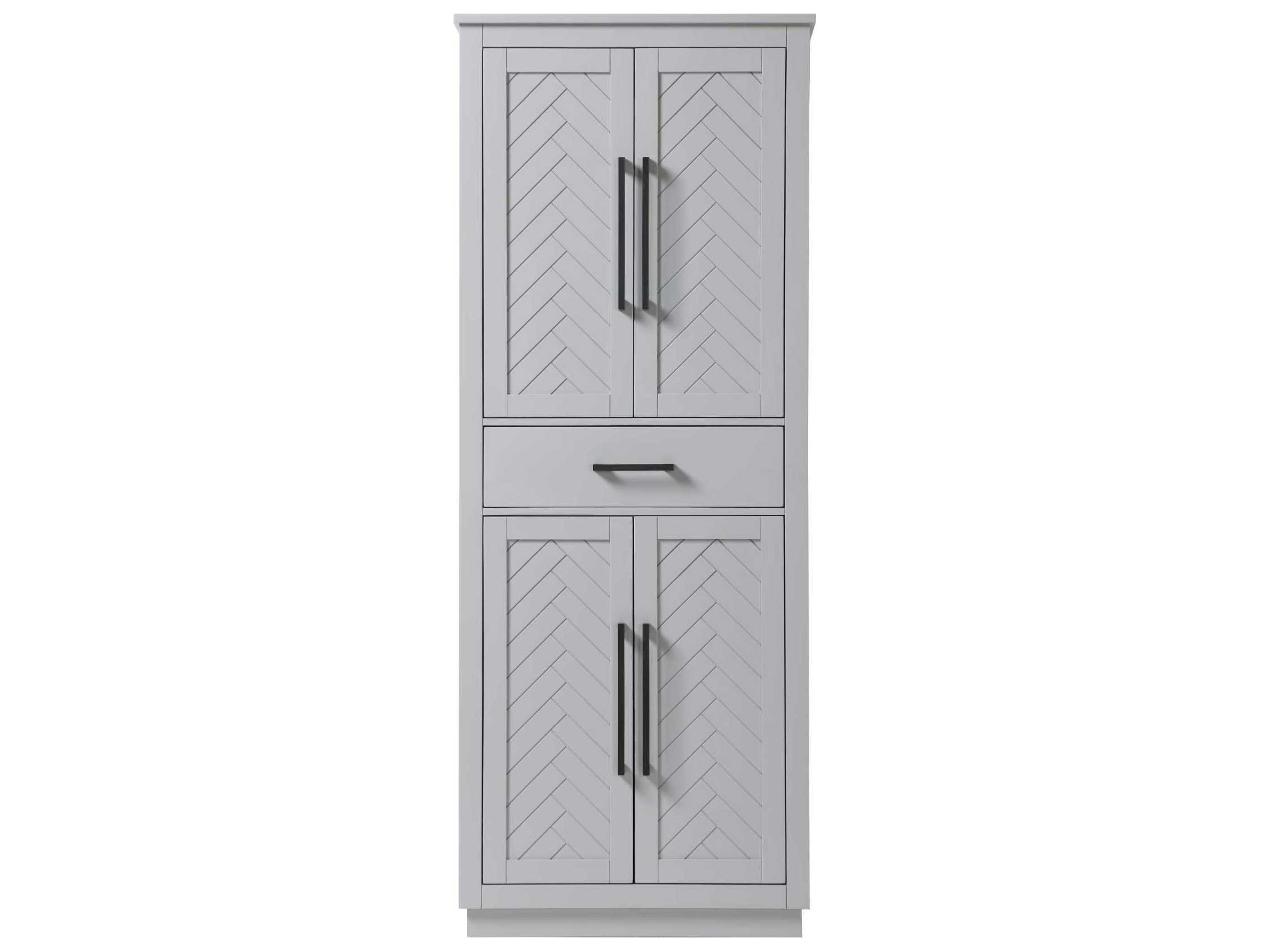Elegant Lighting Chase Grey Rubberwood Bath Storage Cabinet