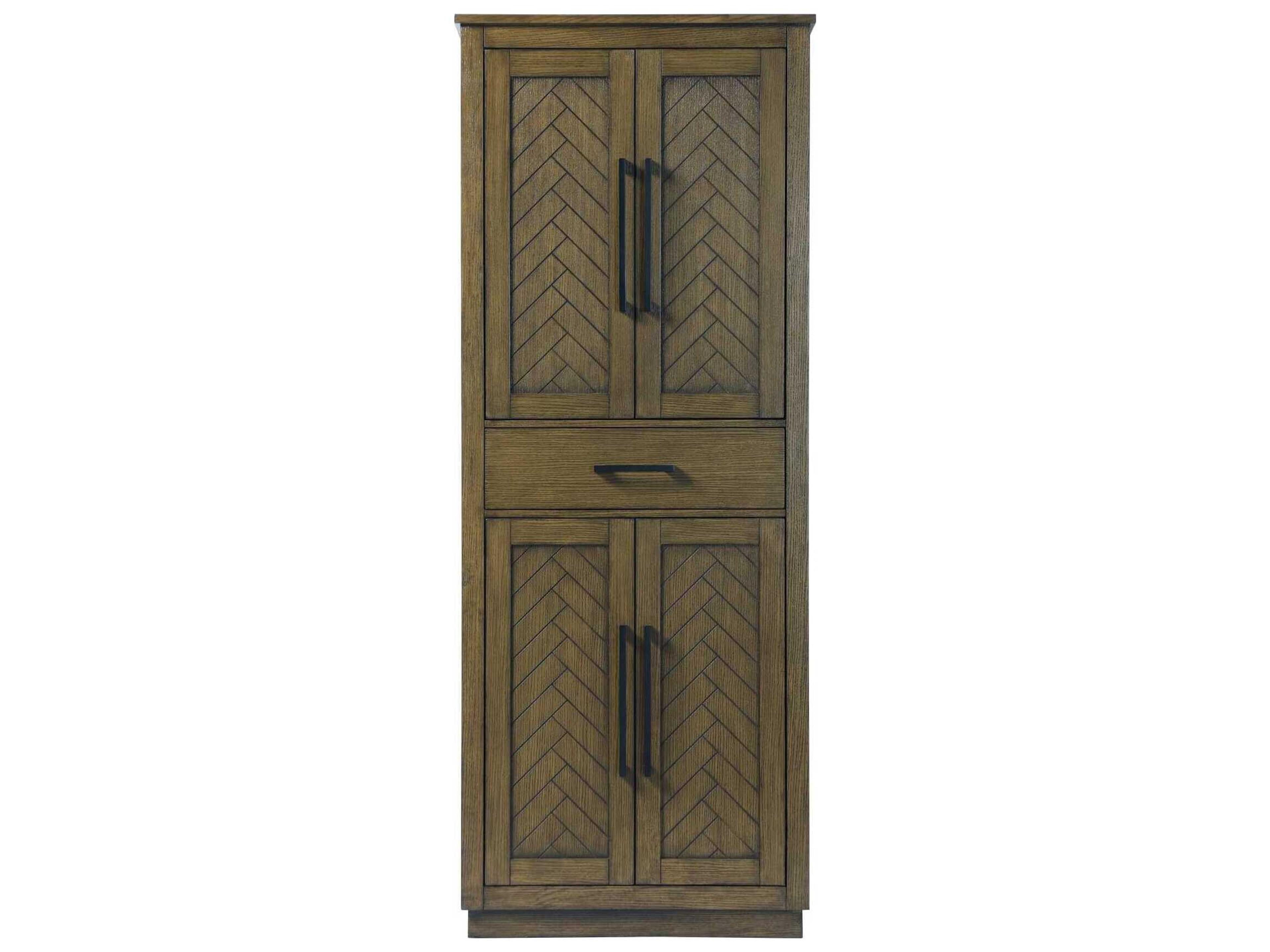 Elegant Lighting Chase Hazel Oak Brown Rubberwood Bath Storage Cabinet