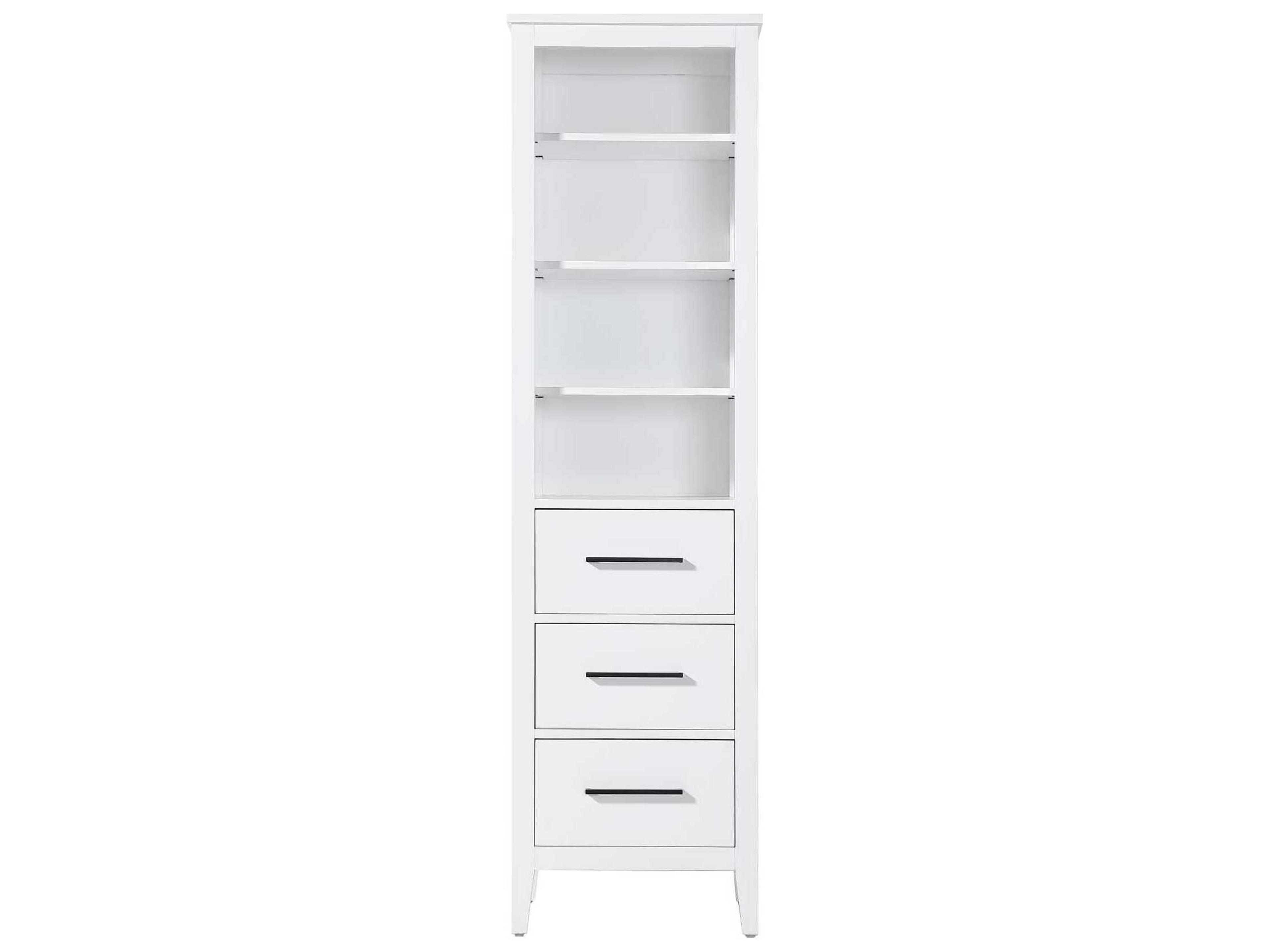 Elegant Lighting Millie White Rubberwood Open Shelving Bath Storage Cabinet