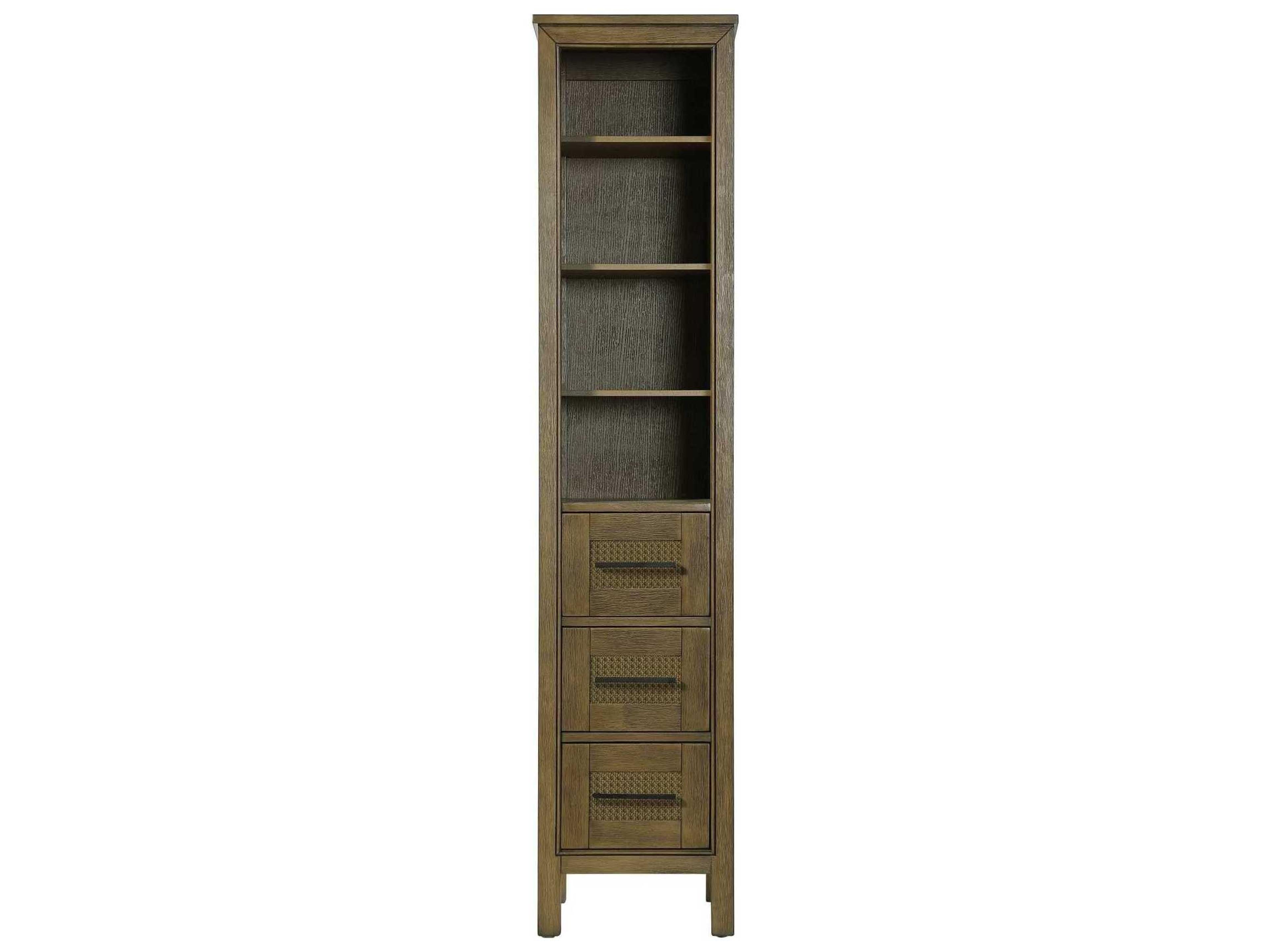 Elegant Lighting Alina Hazel Oak Brown Rubberwood Open Shelving Bath Storage Cabinet