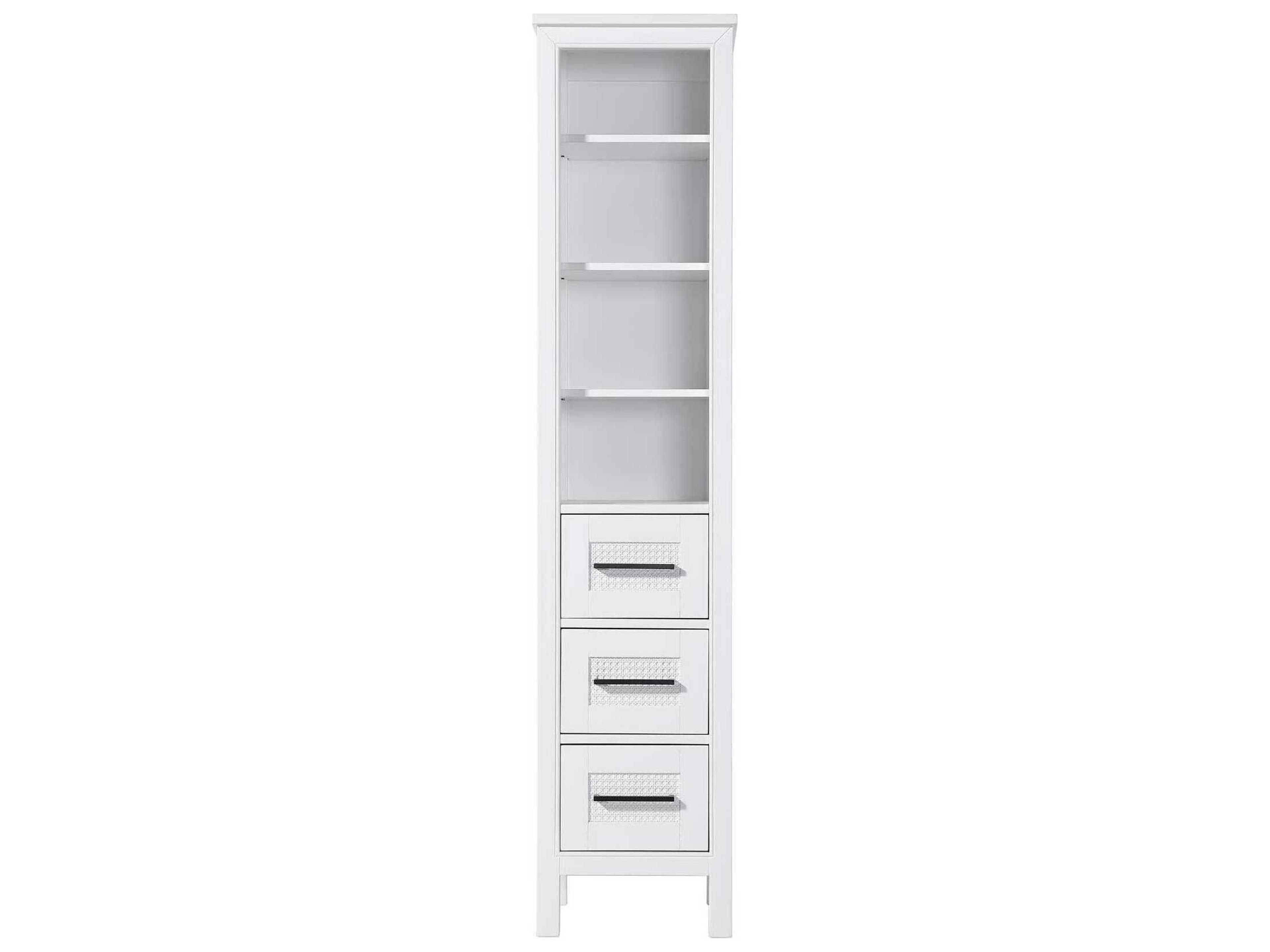 Elegant Lighting Alina White Rubberwood Open Shelving Bath Storage Cabinet