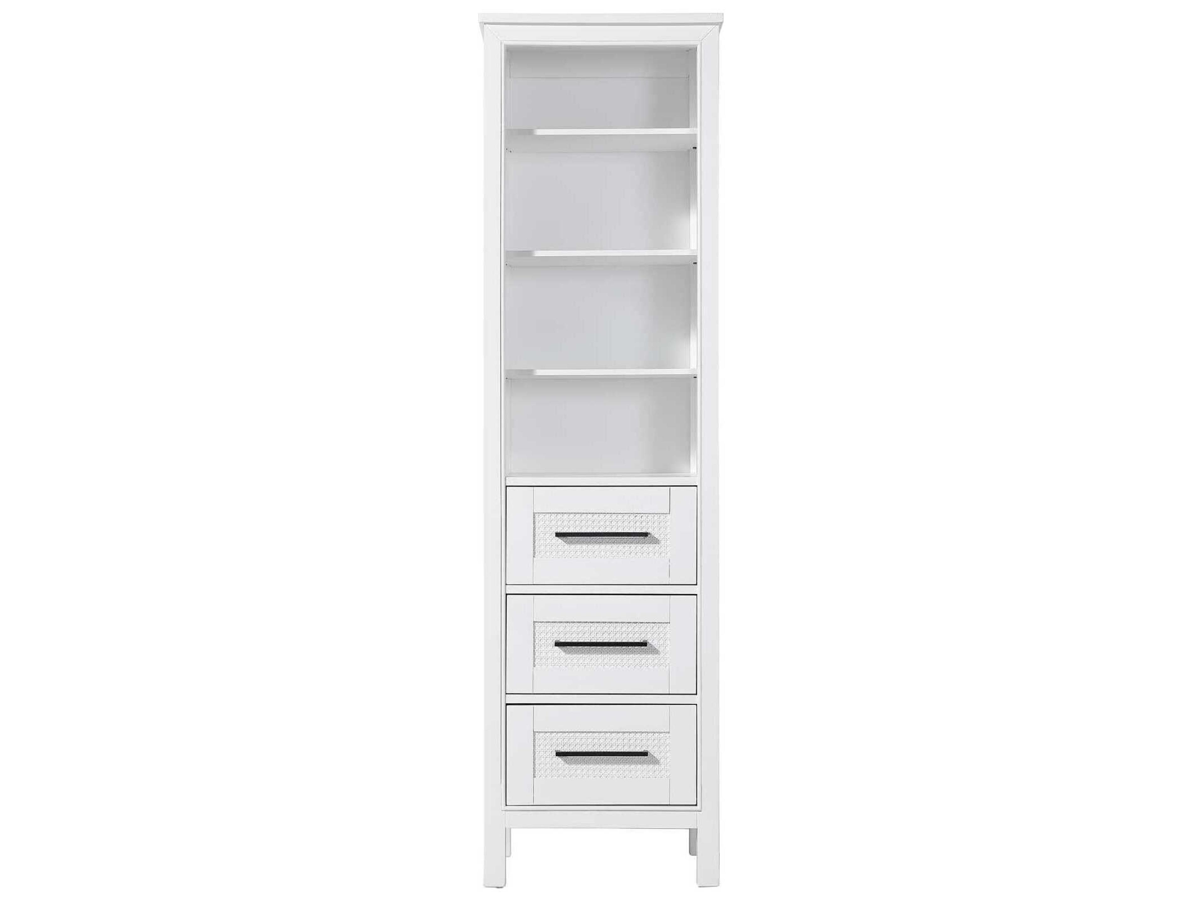 Elegant Lighting Alina White Rubberwood Open Shelving Bath Storage Cabinet