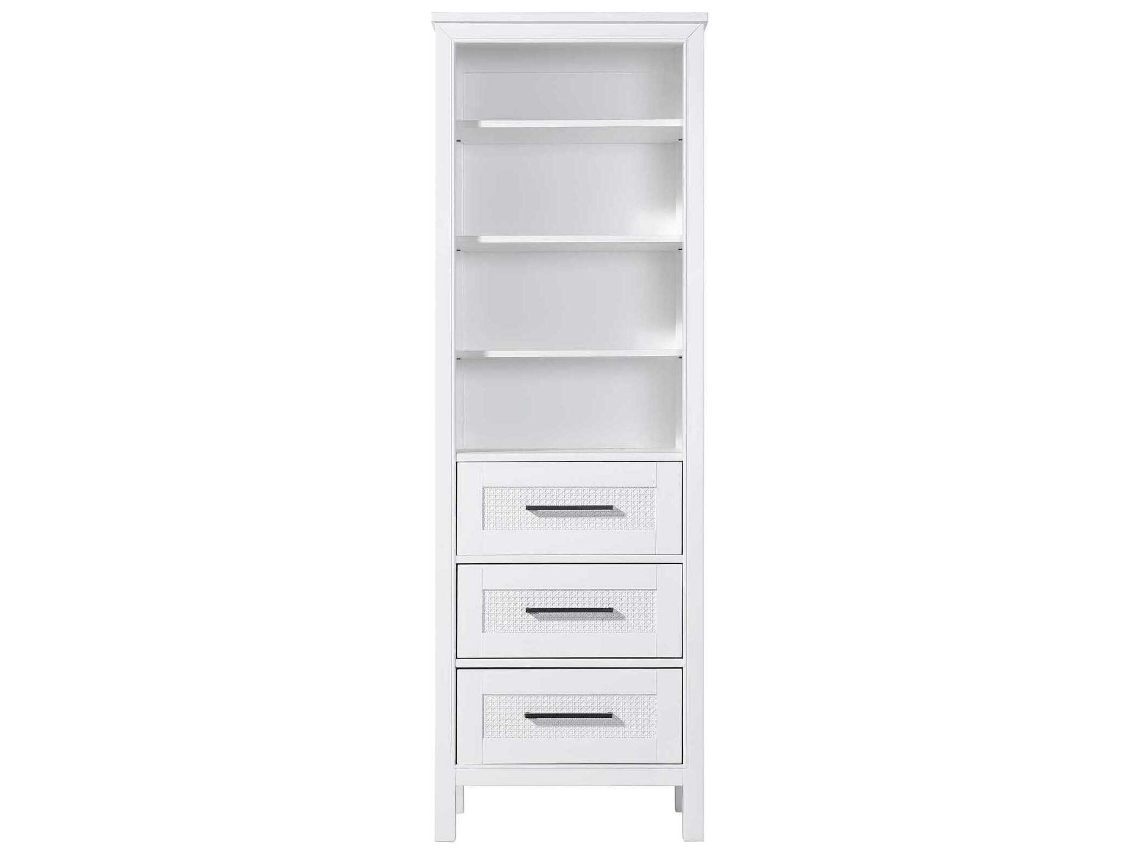 Elegant Lighting Alina White Rubberwood Open Shelving Bath Storage Cabinet
