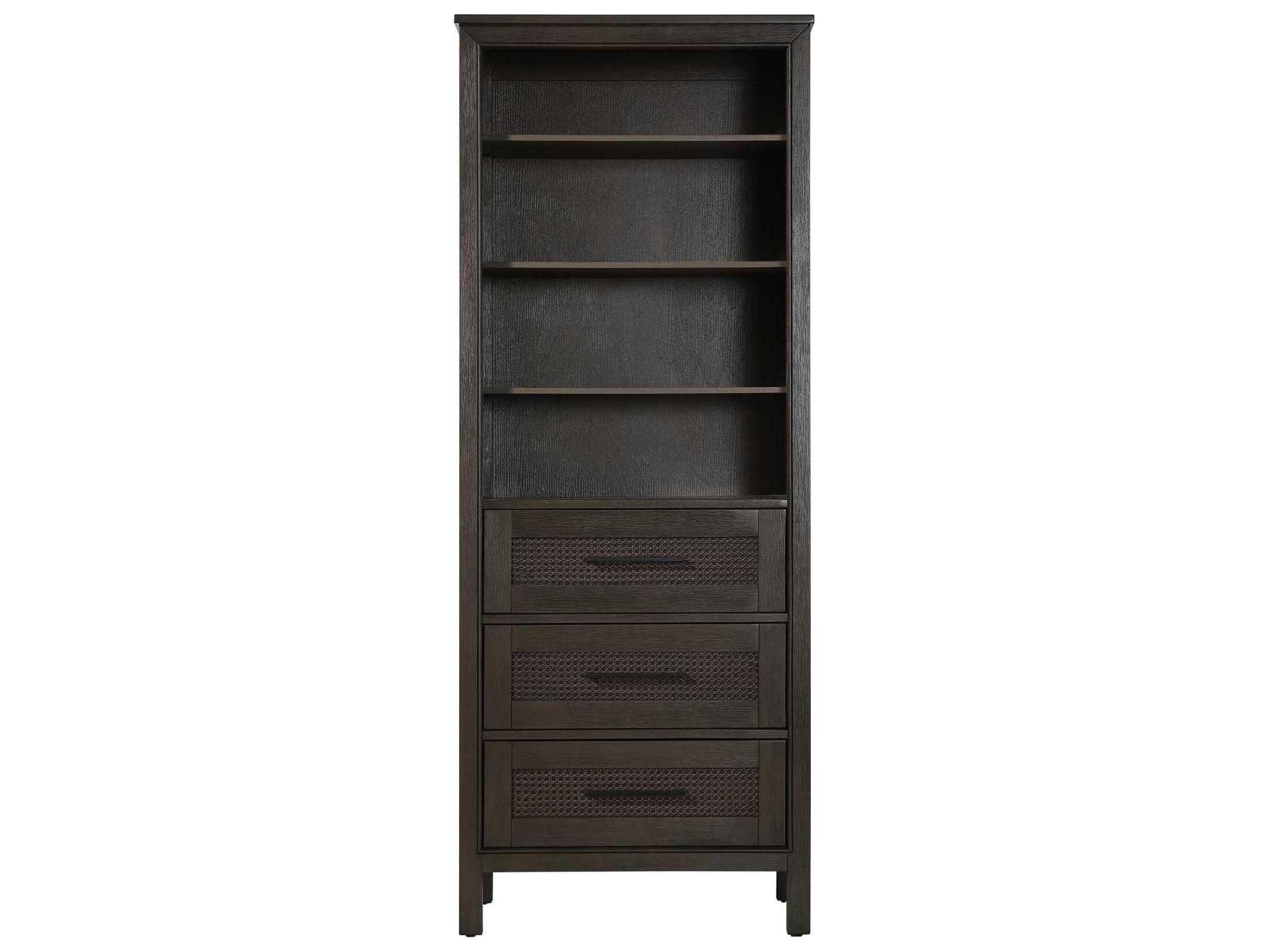 Elegant Lighting Alina Chocolate Oak Brown Rubberwood Open Shelving Bath Storage Cabinet