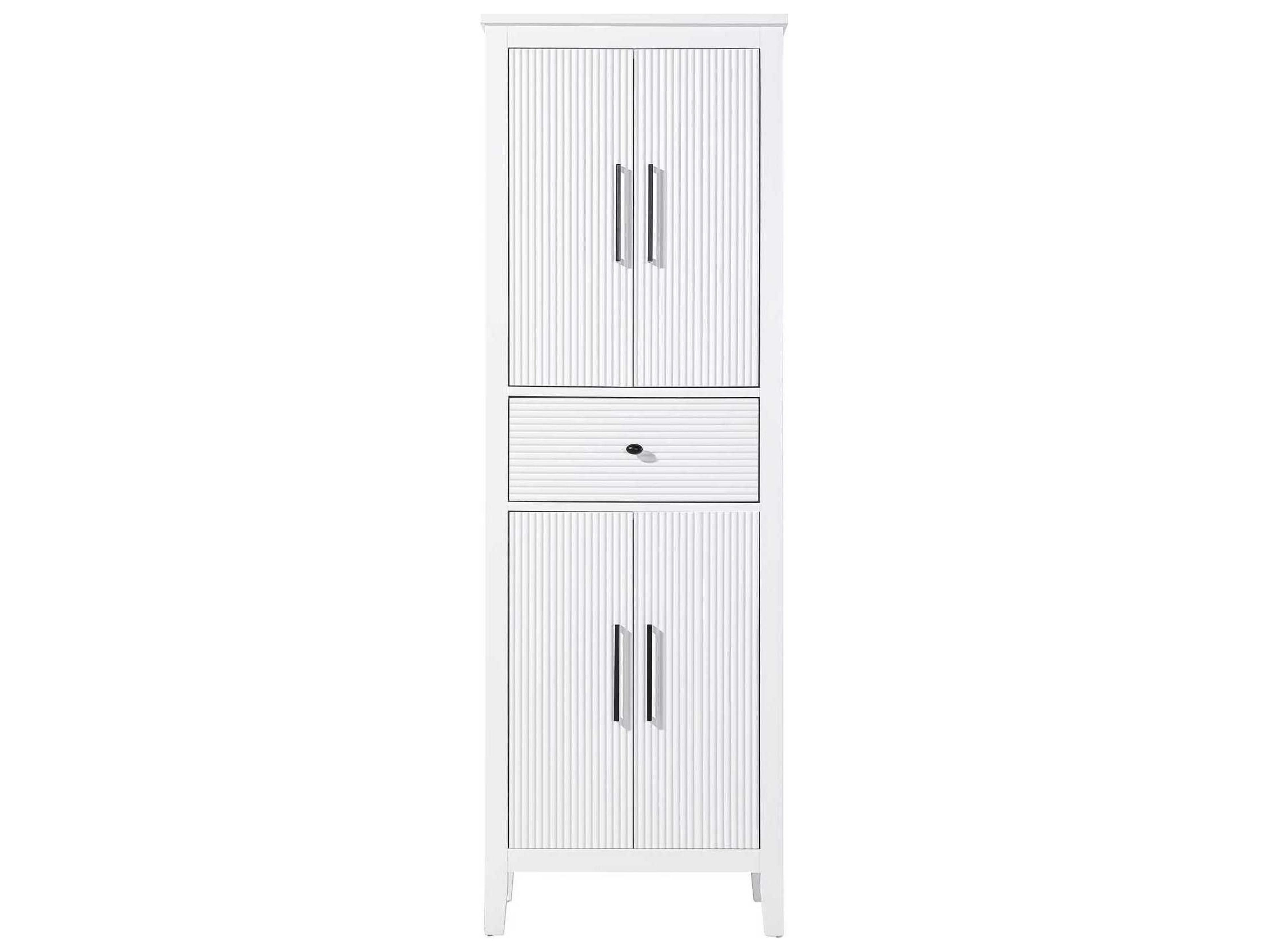 Elegant Lighting Blakely White Rubberwood Bath Storage Cabinet