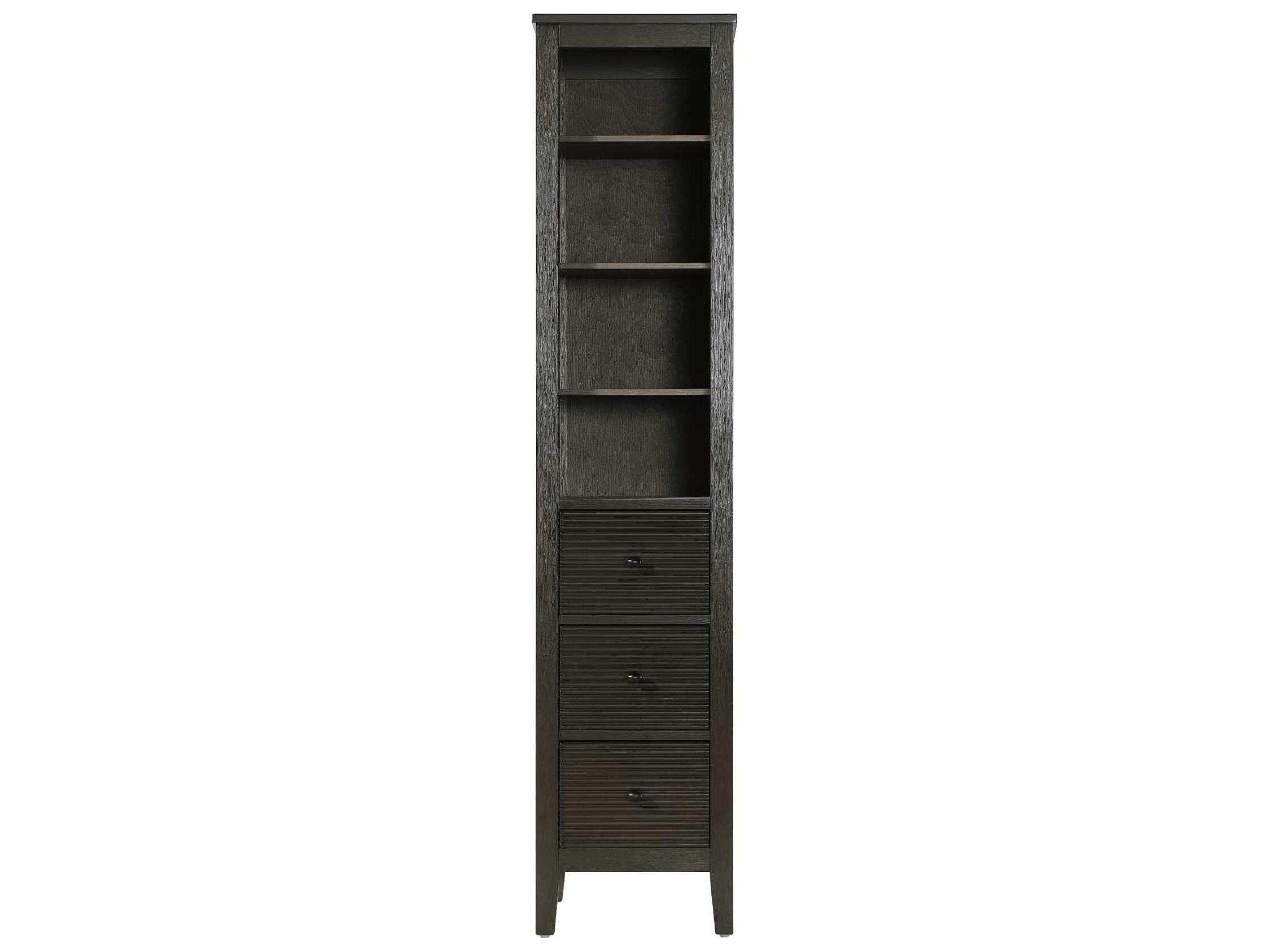 Elegant Lighting Blakely Chocolate Oak Brown Rubberwood Open Shelving Bath Storage Cabinet