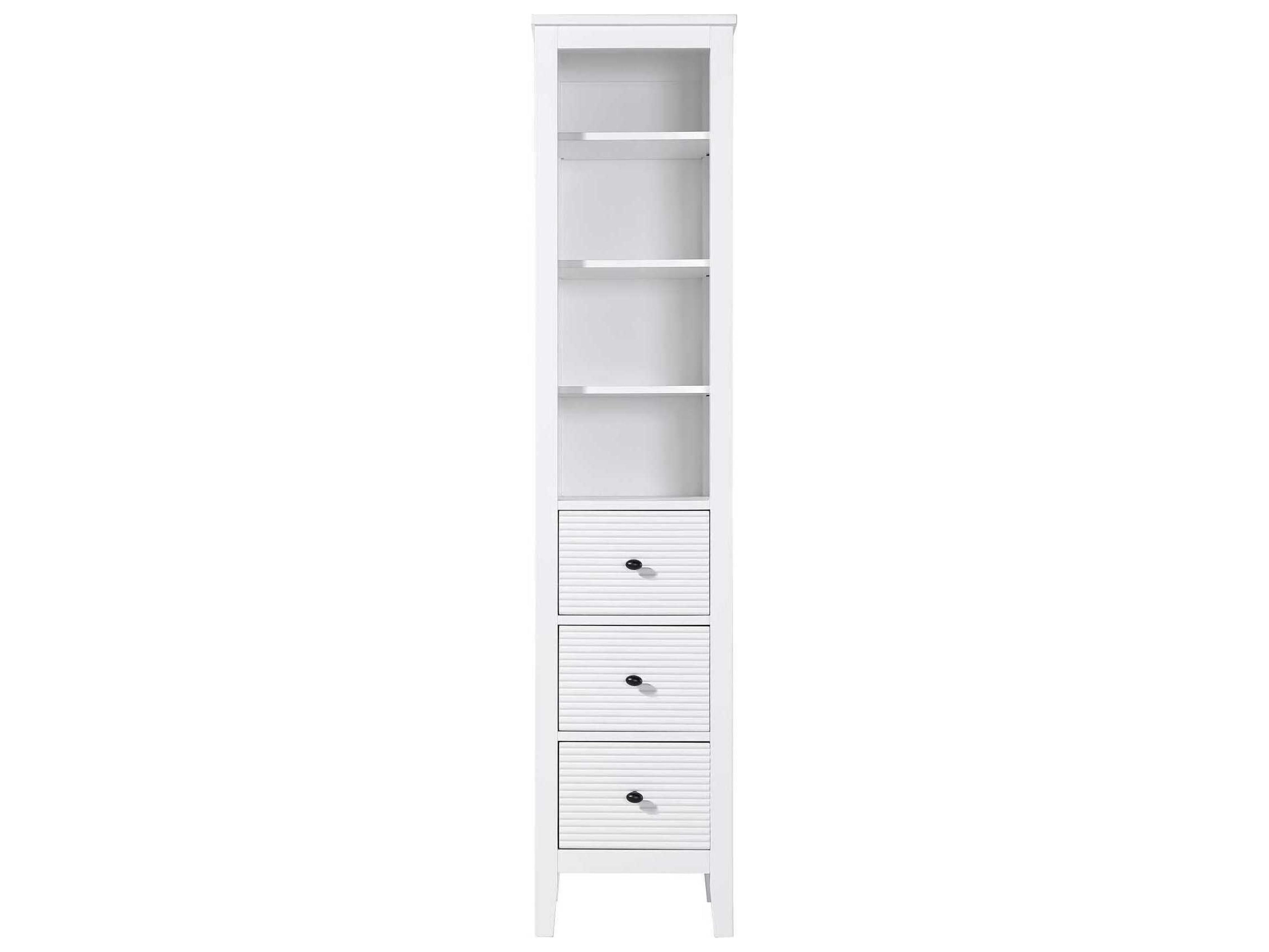 Elegant Lighting Blakely White Rubberwood Open Shelving Bath Storage Cabinet