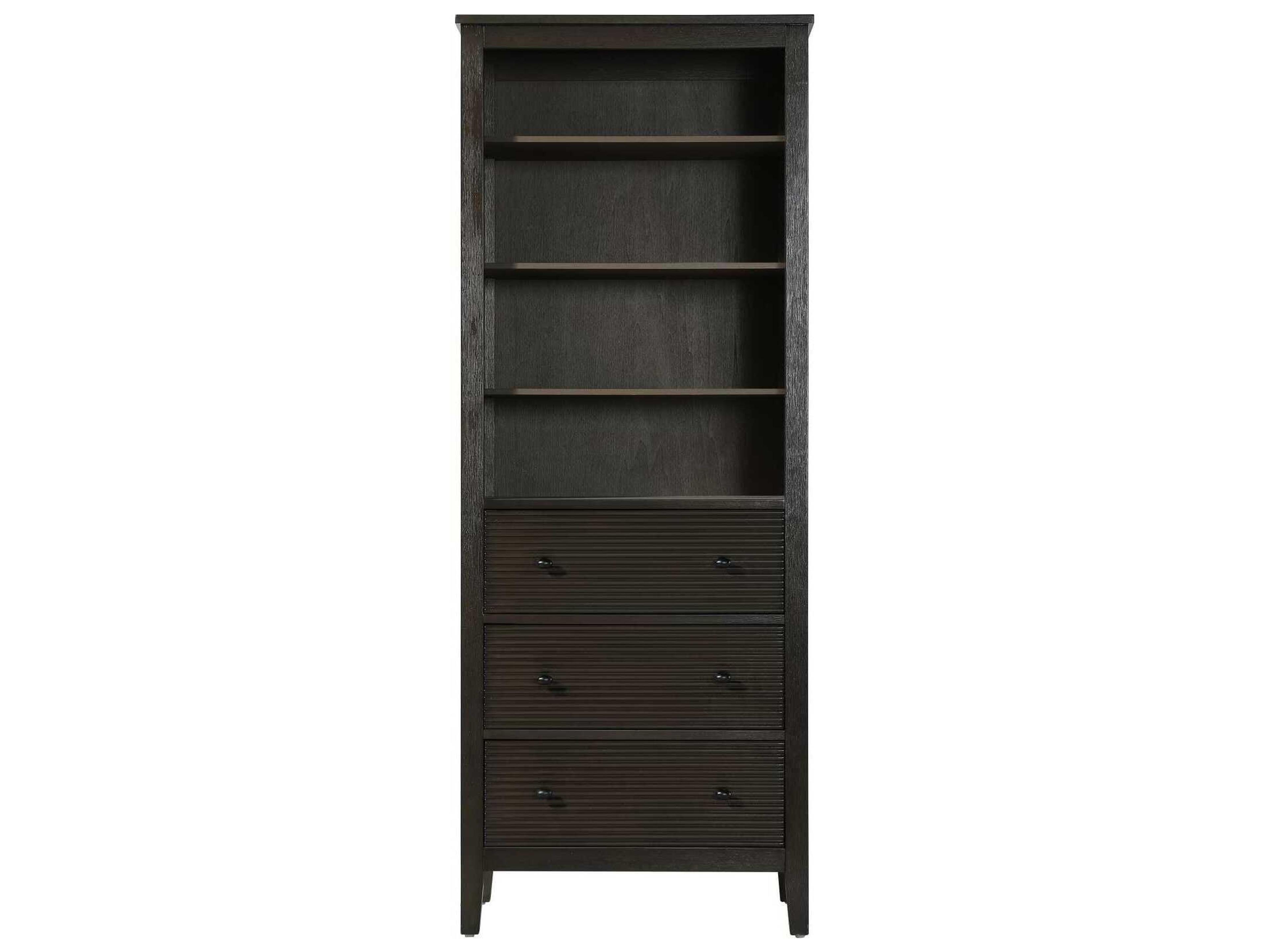 Elegant Lighting Blakely Chocolate Oak Brown Rubberwood Open Shelving Bath Storage Cabinet