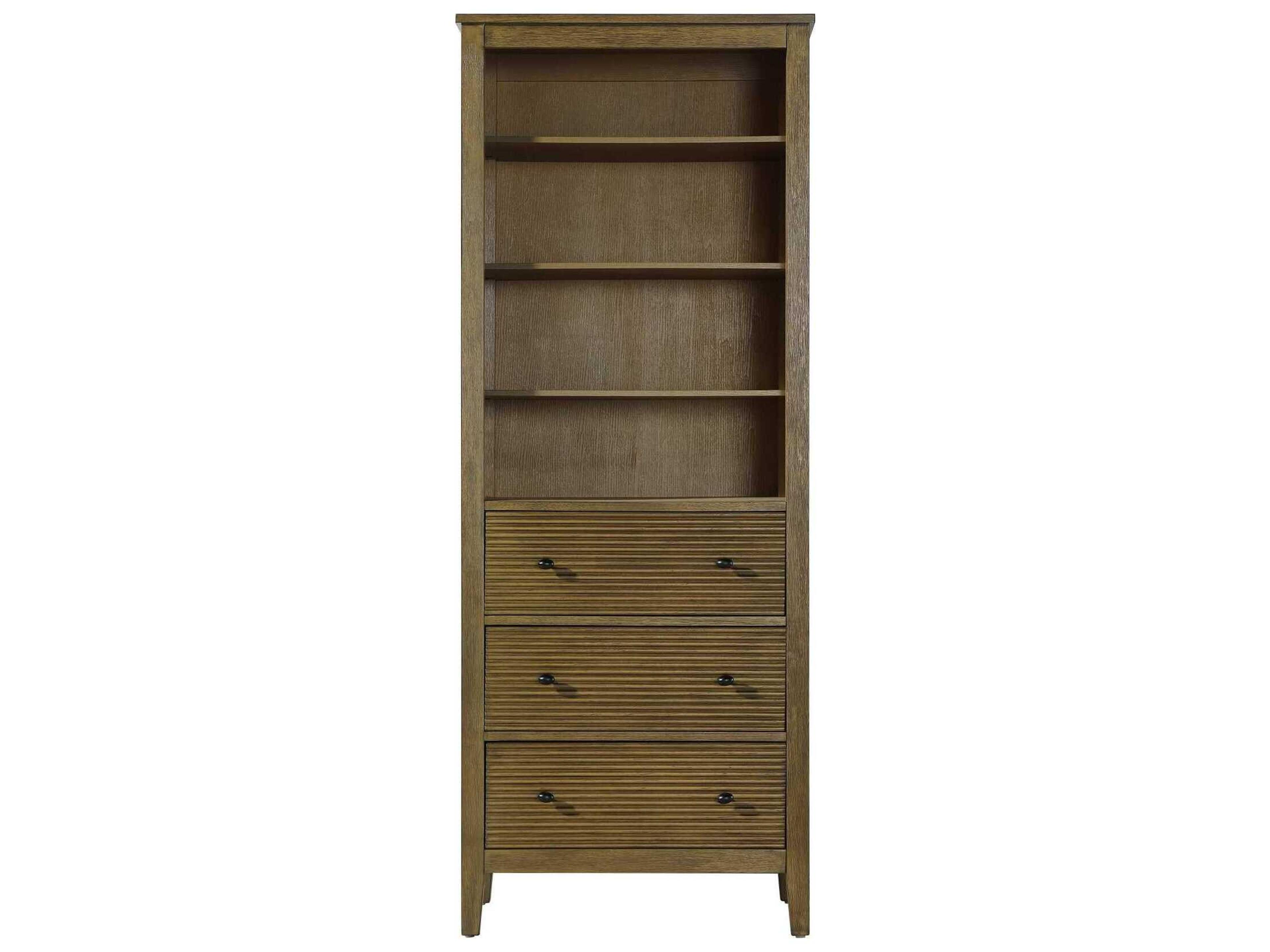 Elegant Lighting Blakely Hazel Oak Brown Rubberwood Open Shelving Bath Storage Cabinet