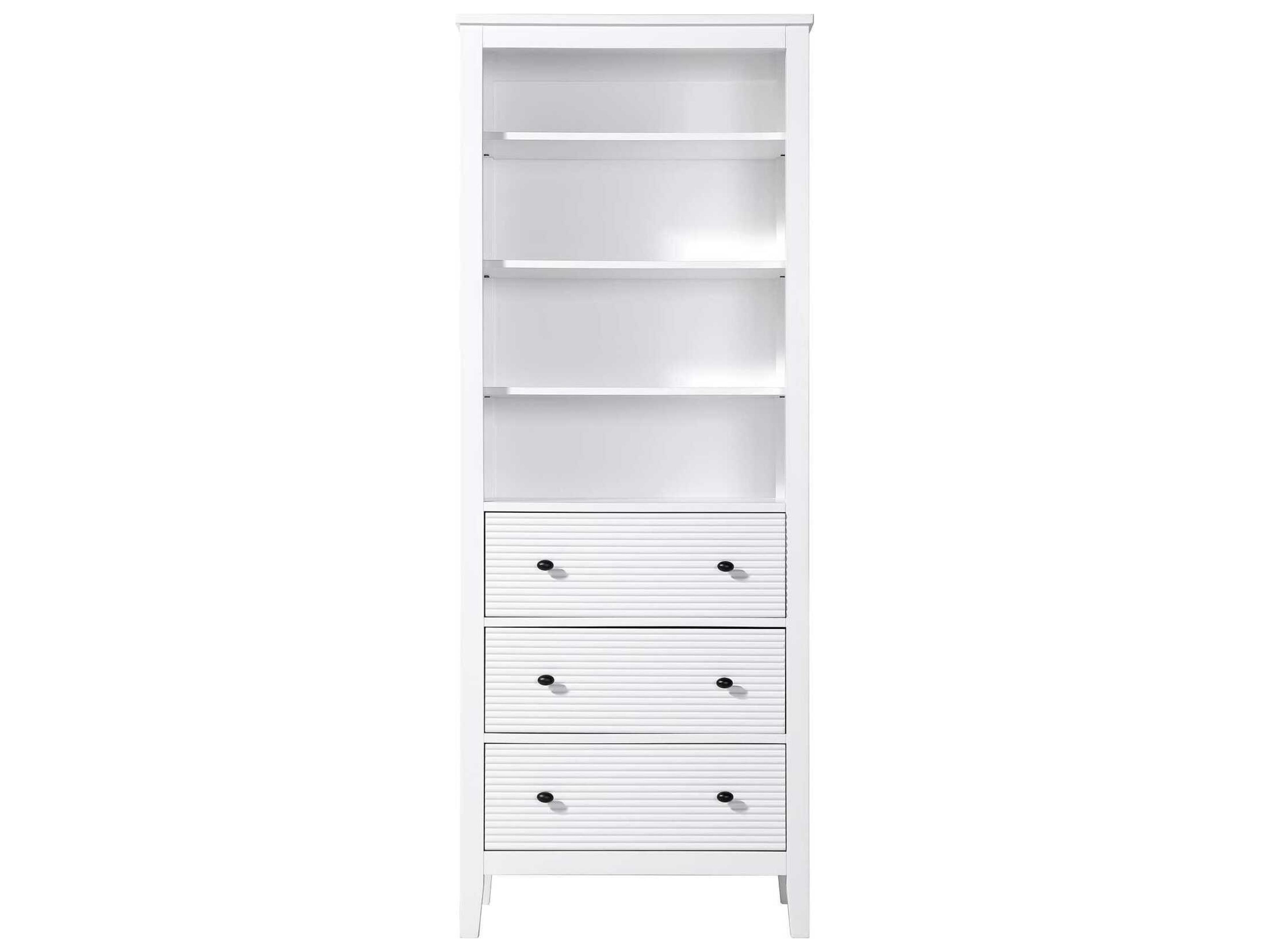 Elegant Lighting Blakely White Rubberwood Open Shelving Bath Storage Cabinet