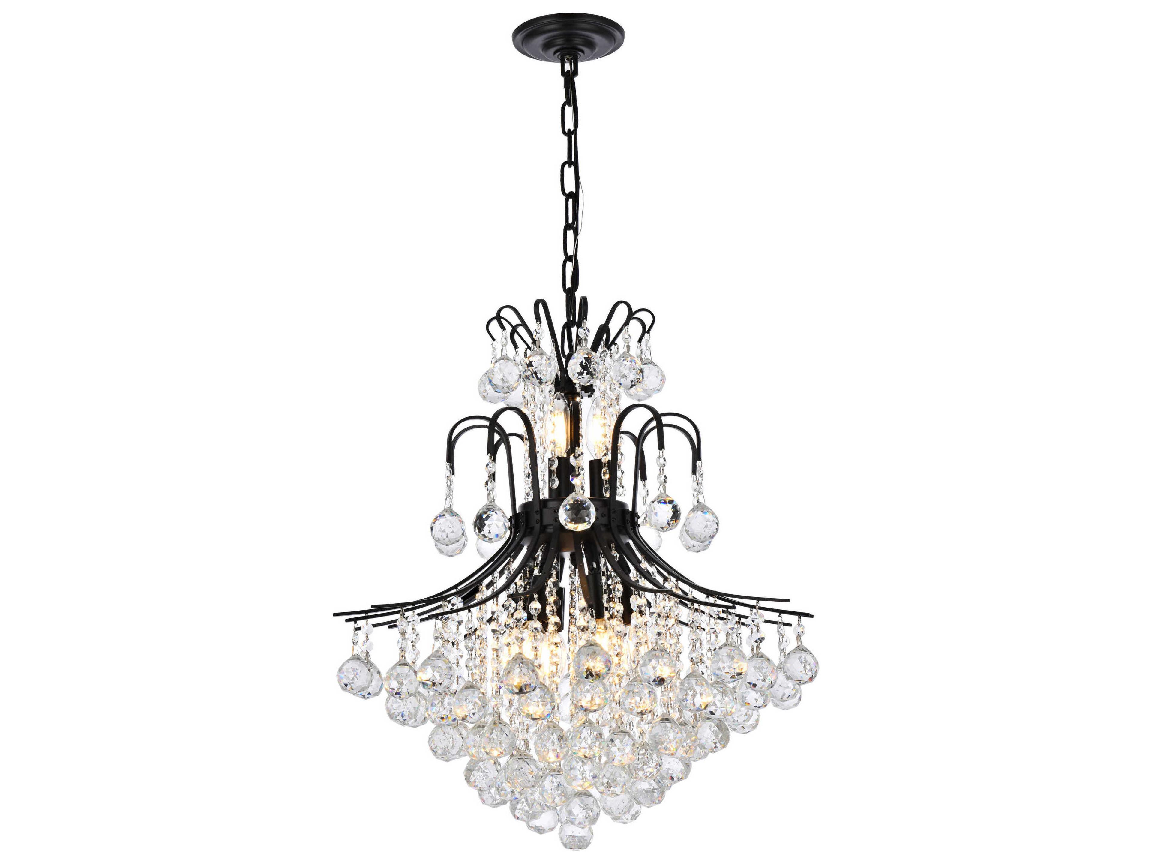 Elegant Lighting Toureg 11-Light Black And Clear Crystal Chandelier