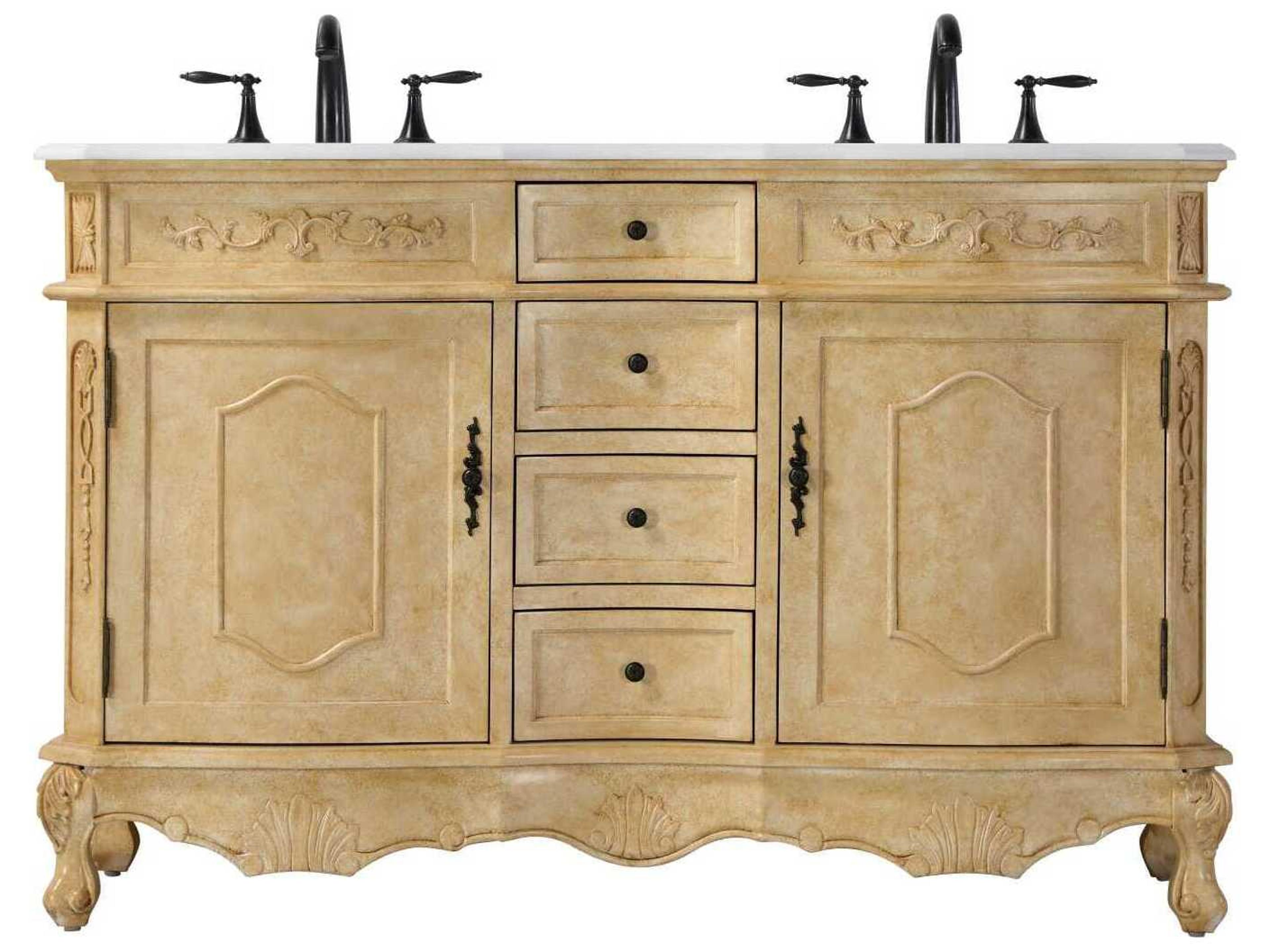 Elegant Lighting Danville 54" Antique Beige Vanity