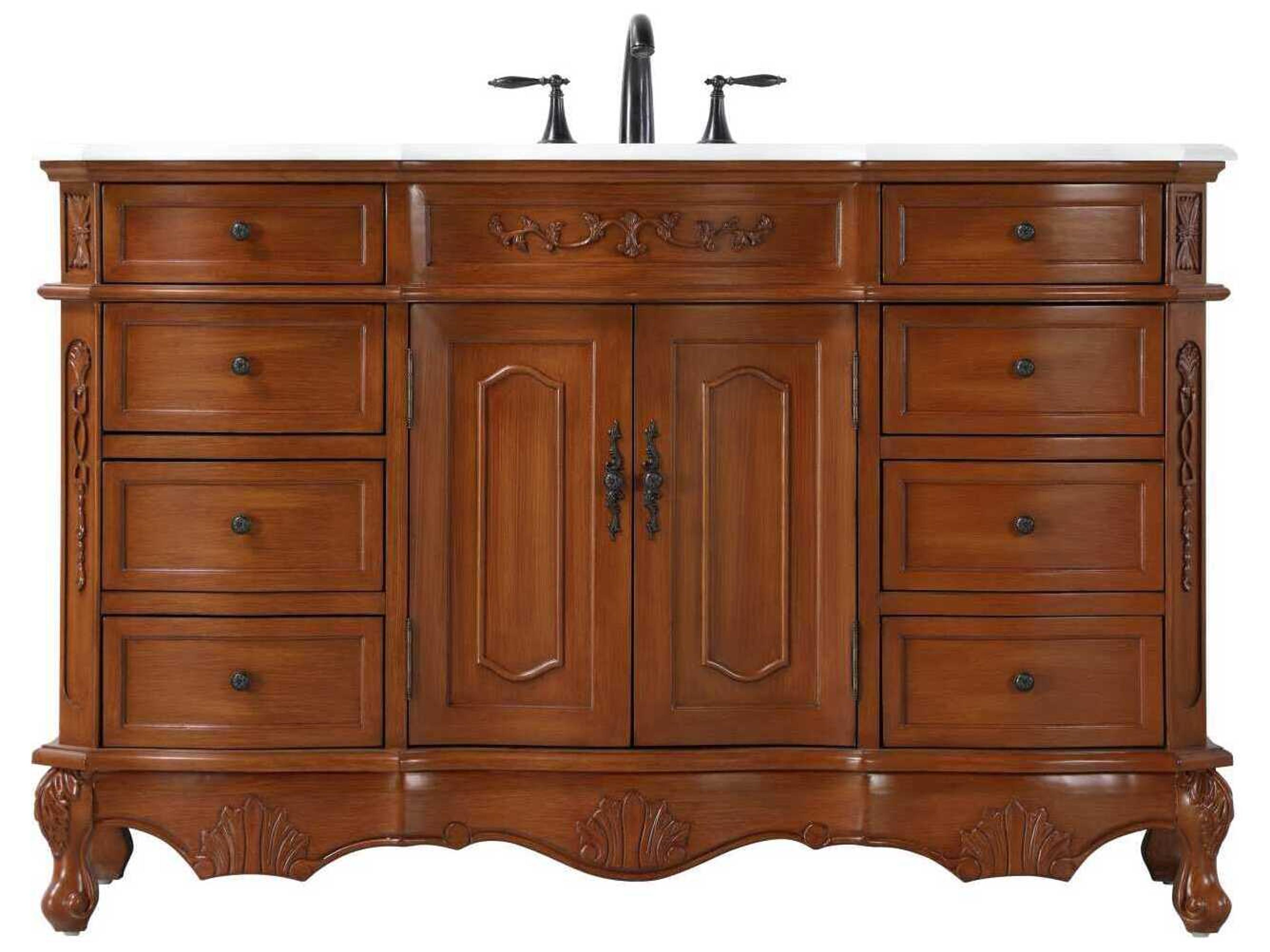 Elegant Lighting Danville 54" Teak Vanity