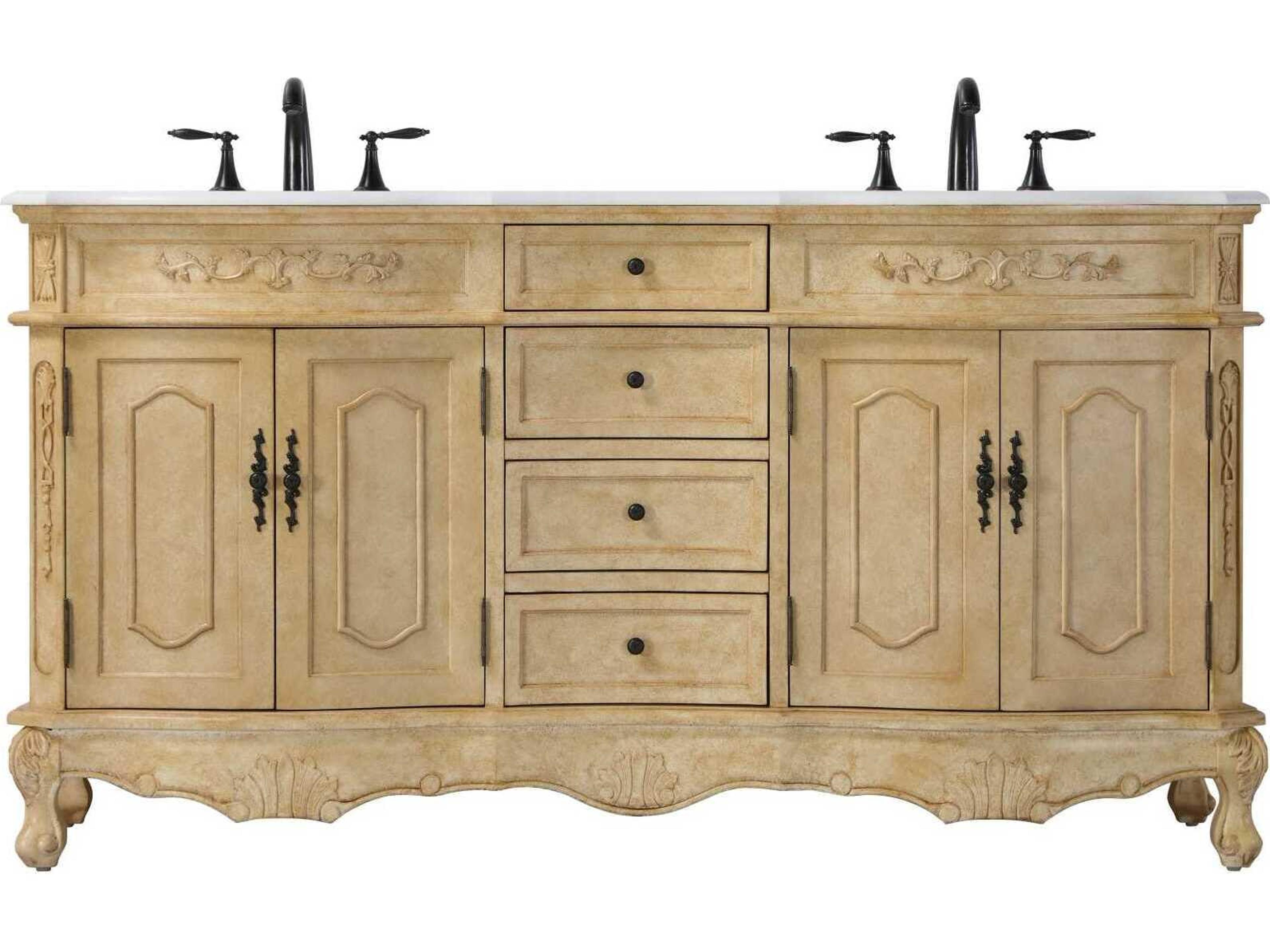 Elegant Lighting Danville 66" Antique Beige Vanity