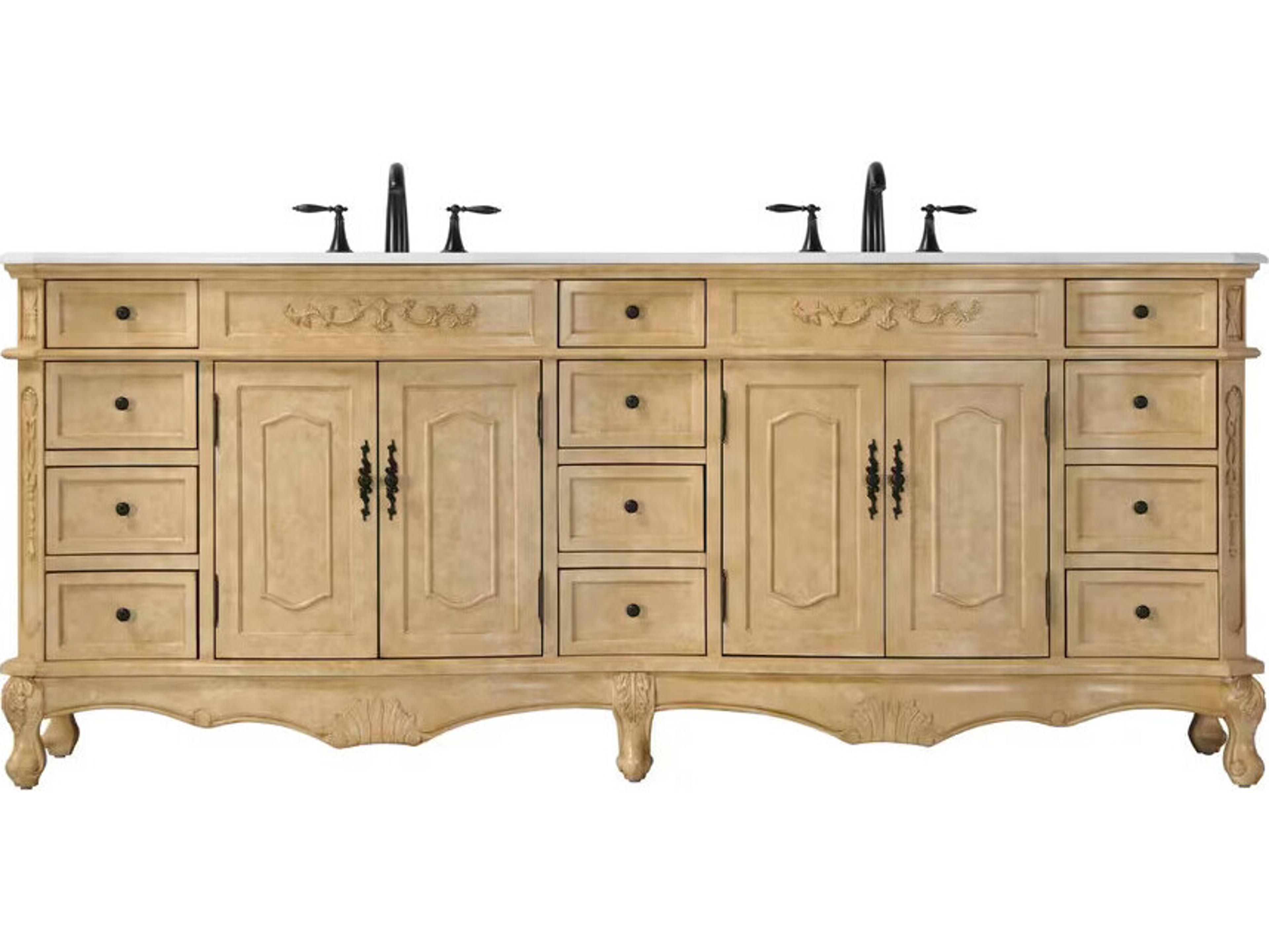 Elegant Lighting Danville 84" Antique Beige Vanity