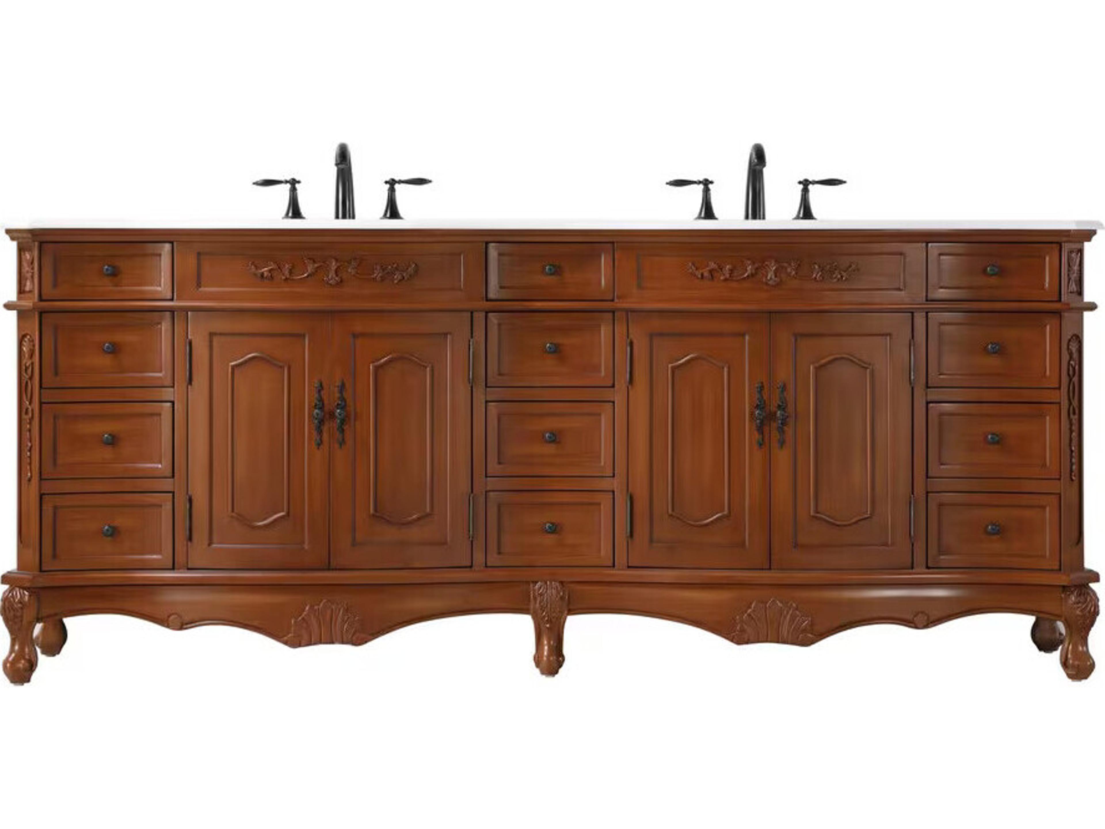 Elegant Lighting Danville 84" Teak Vanity