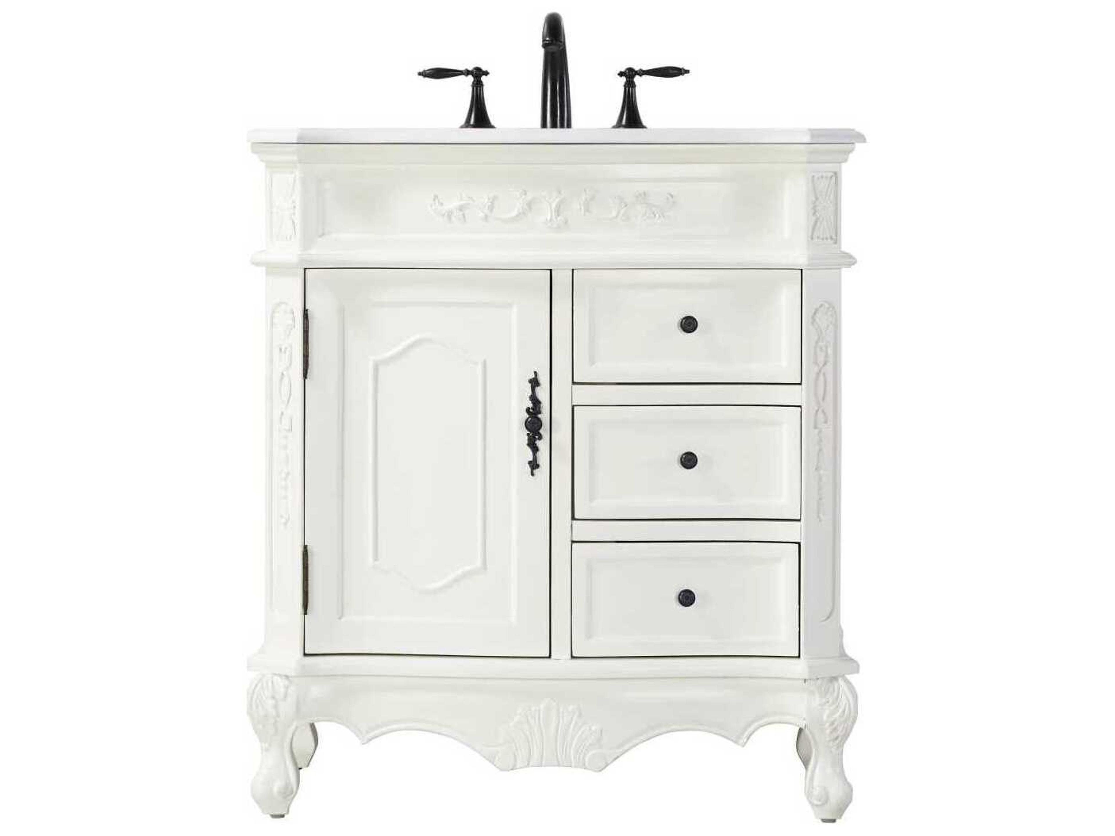 Elegant Lighting Danville 32" Antique White Vanity