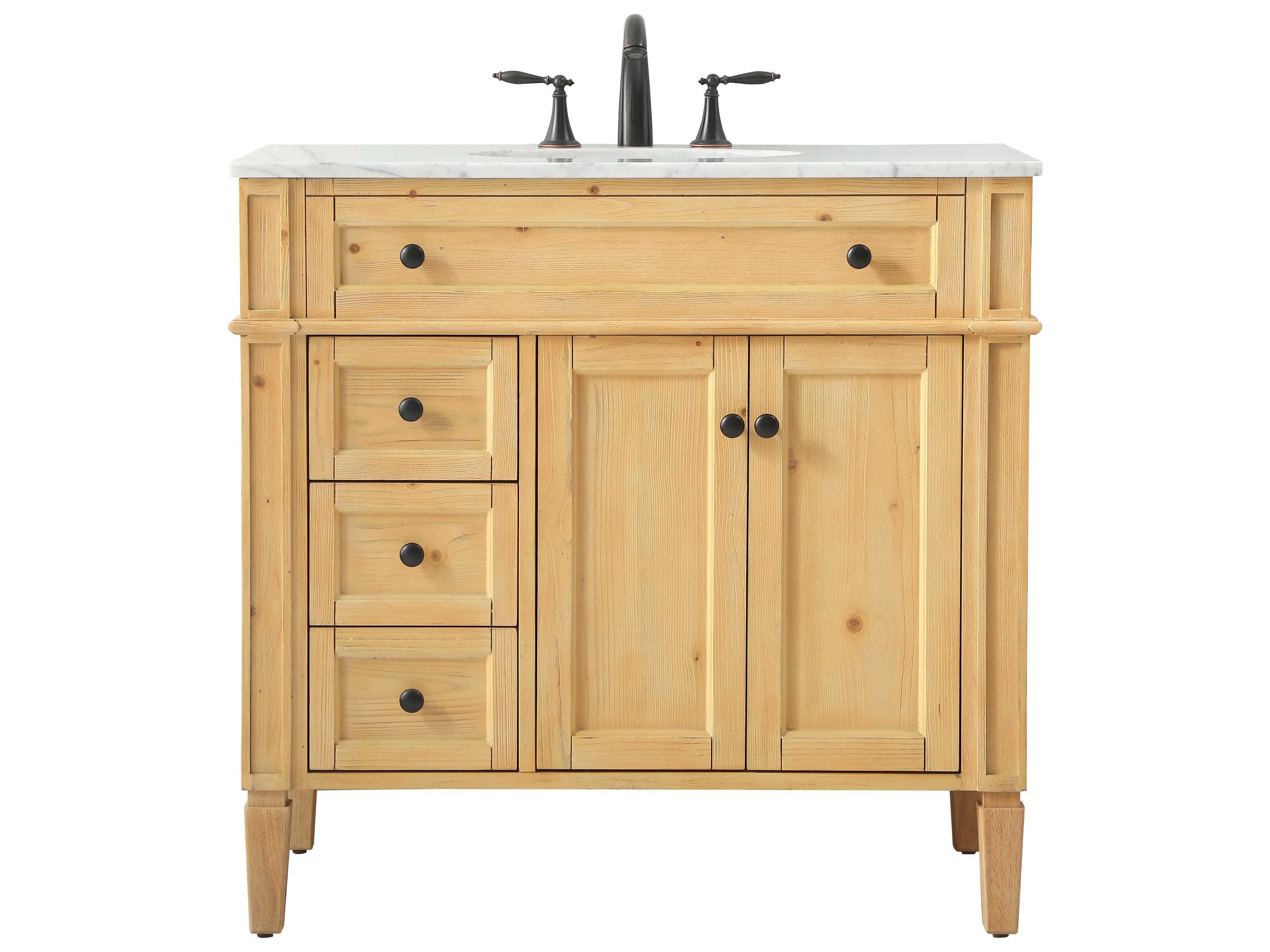 Elegant Lighting Park Avenue Natural Wood 36" Vanity