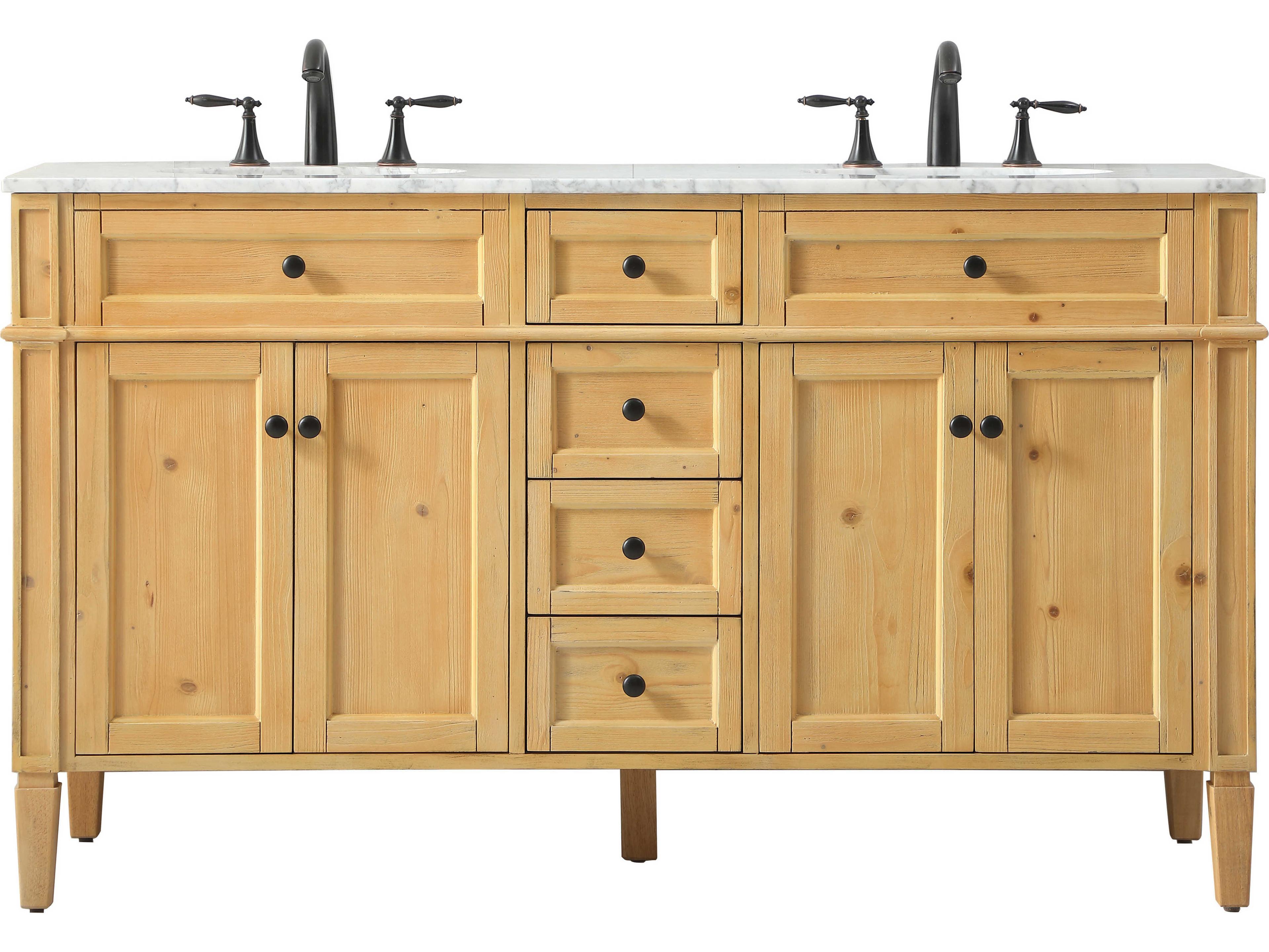 Elegant Lighting Park Avenue Natural Wood 60" Vanity